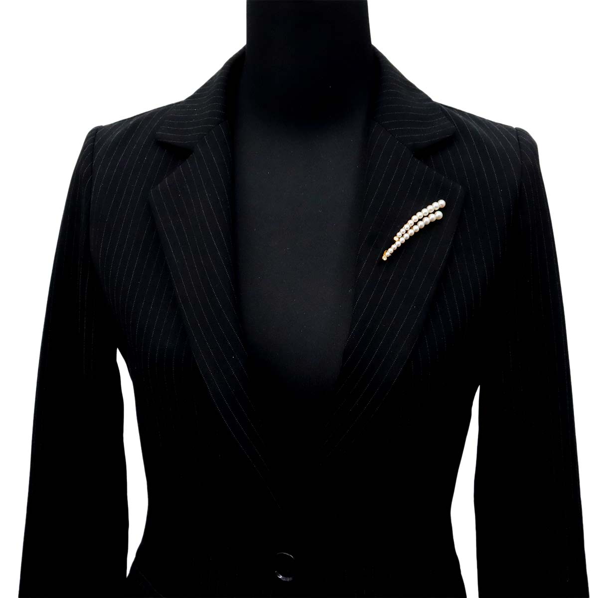 Akoya pearl 5.7-3.4mm Diamond Brooch 18K Yellow Gold 750