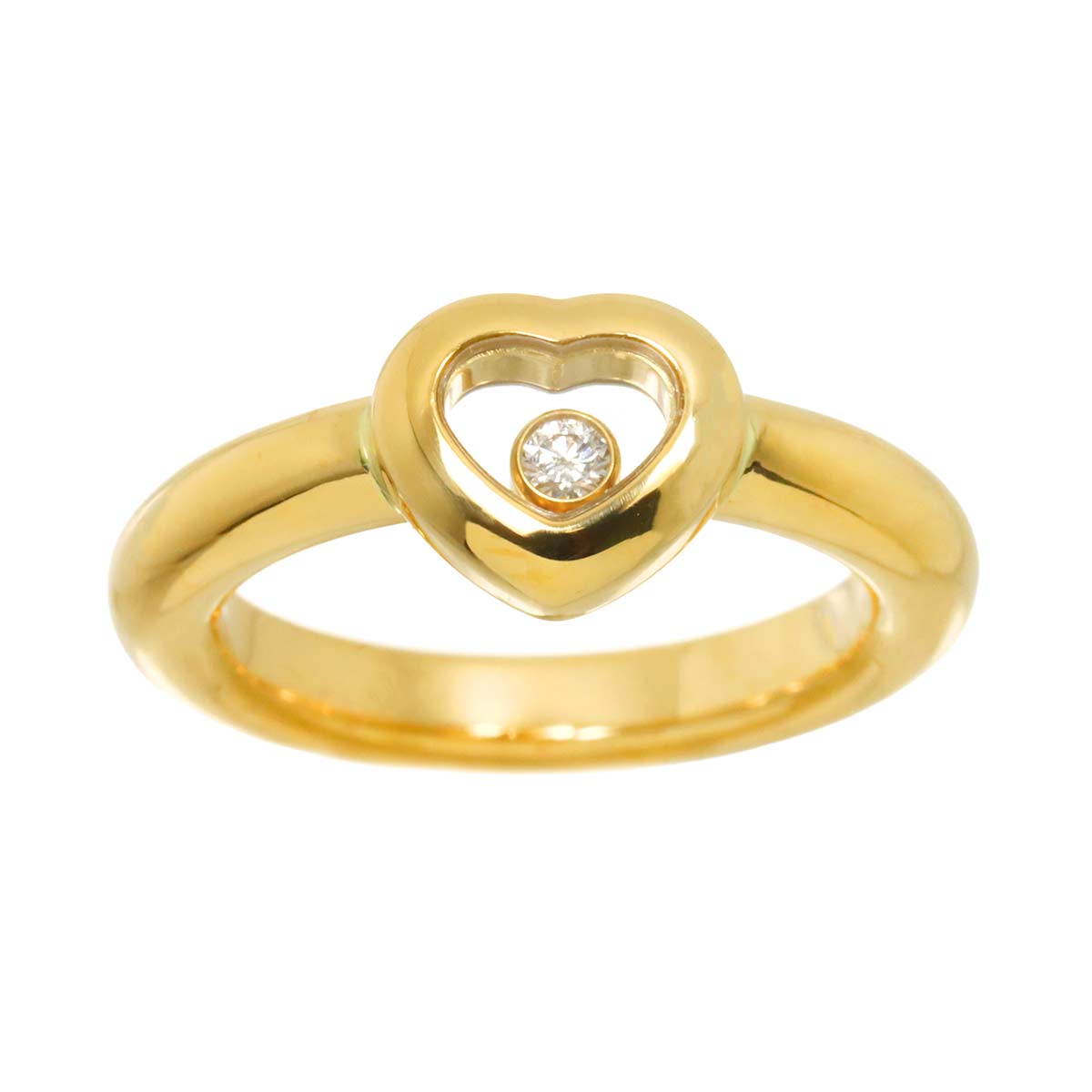 Happy Heart Diamond Ring 18K YG 750 Size5.25-5.5(US)