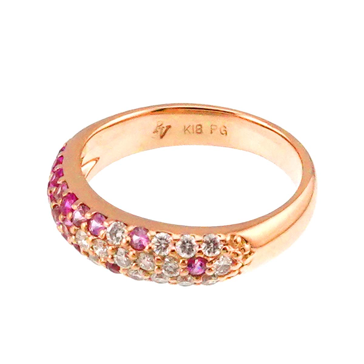 Ponte Vecchio Sapphire 0.28ct Diamond 0.15ct Ring 18K PG 750 2-2.25(US)