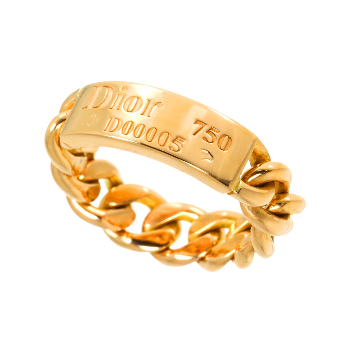 Gourmette Chain Ring 18K PG Pink Gold size46 3.75(US) 90298288