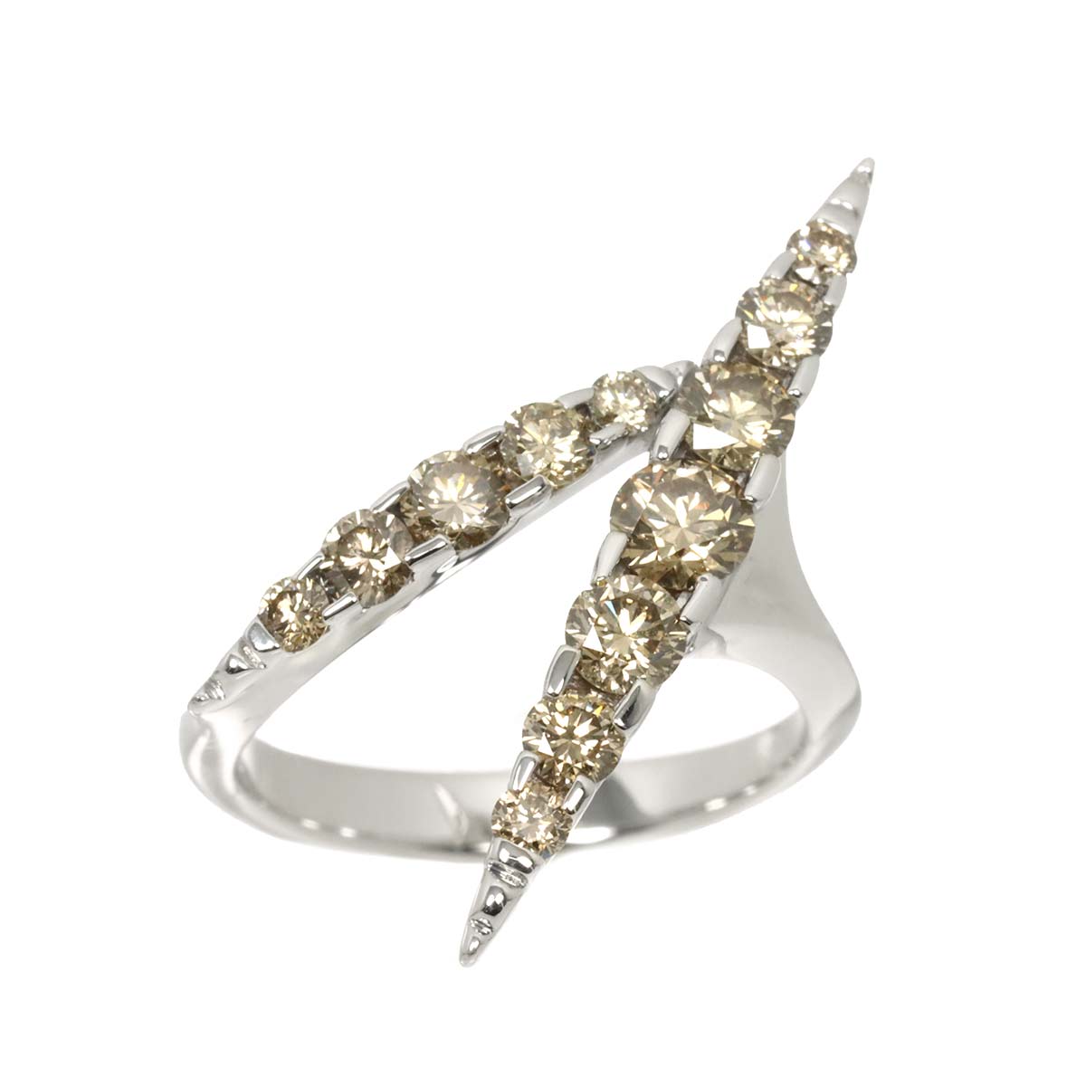 KASHIKEY Brown Diamond 1.20ct Ring 18K White Gold size6-6.25(US)