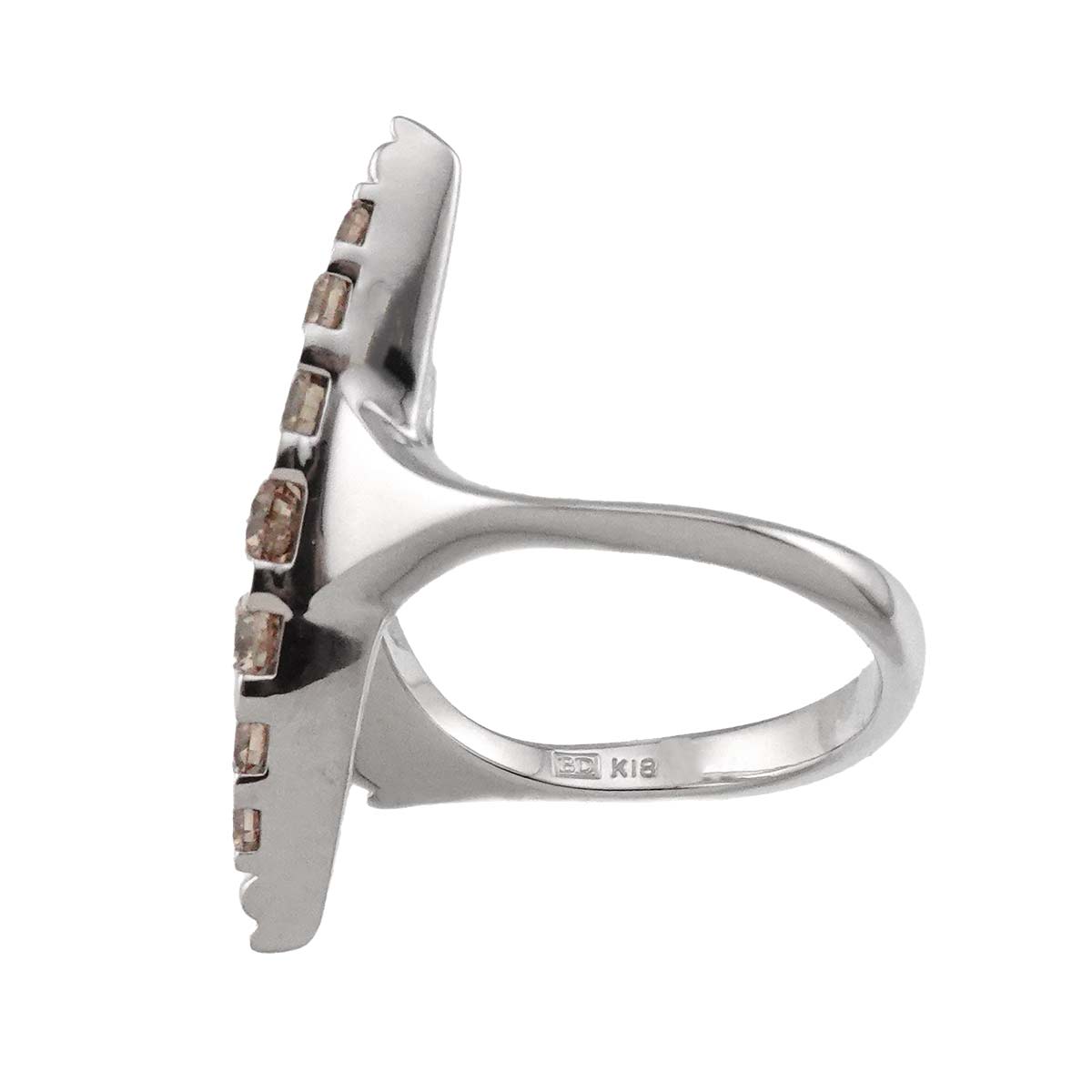 KASHIKEY Brown Diamond 1.20ct Ring 18K White Gold size6-6.25(US)