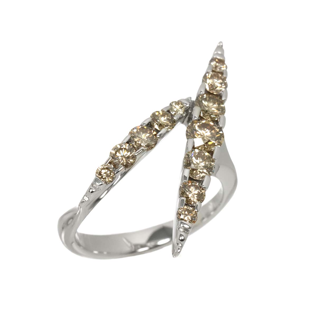 KASHIKEY Brown Diamond 1.20ct Ring 18K White Gold size6-6.25(US)
