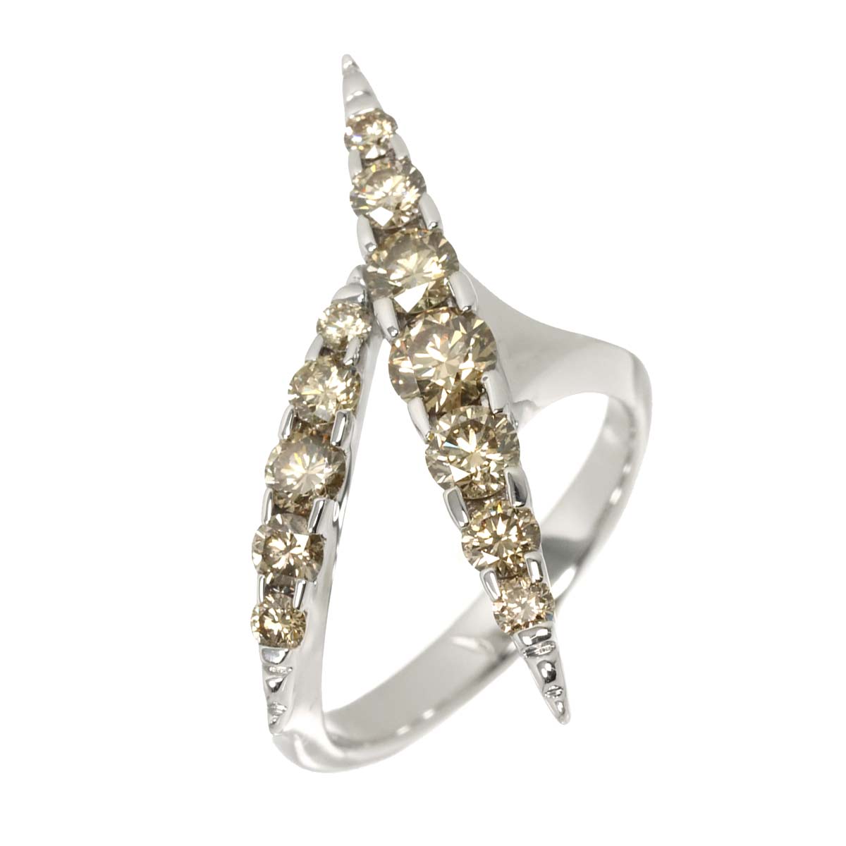 KASHIKEY Brown Diamond 1.20ct Ring 18K White Gold size6-6.25(US)