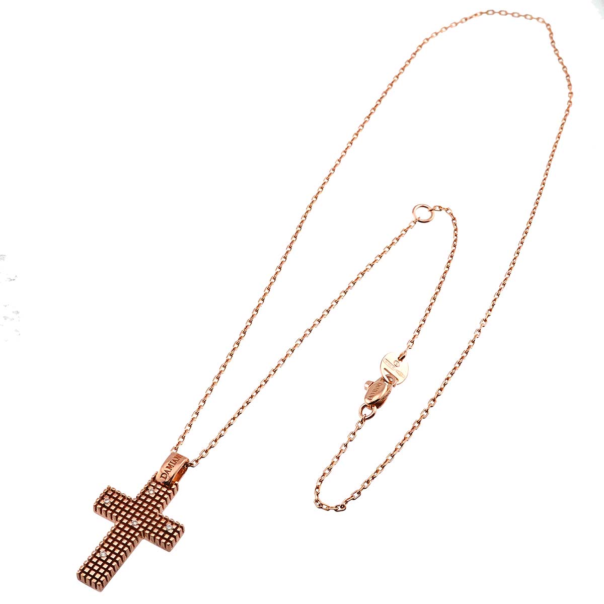 METROPOLITAN DREAM Cross Diamond Necklace 18K PG 750