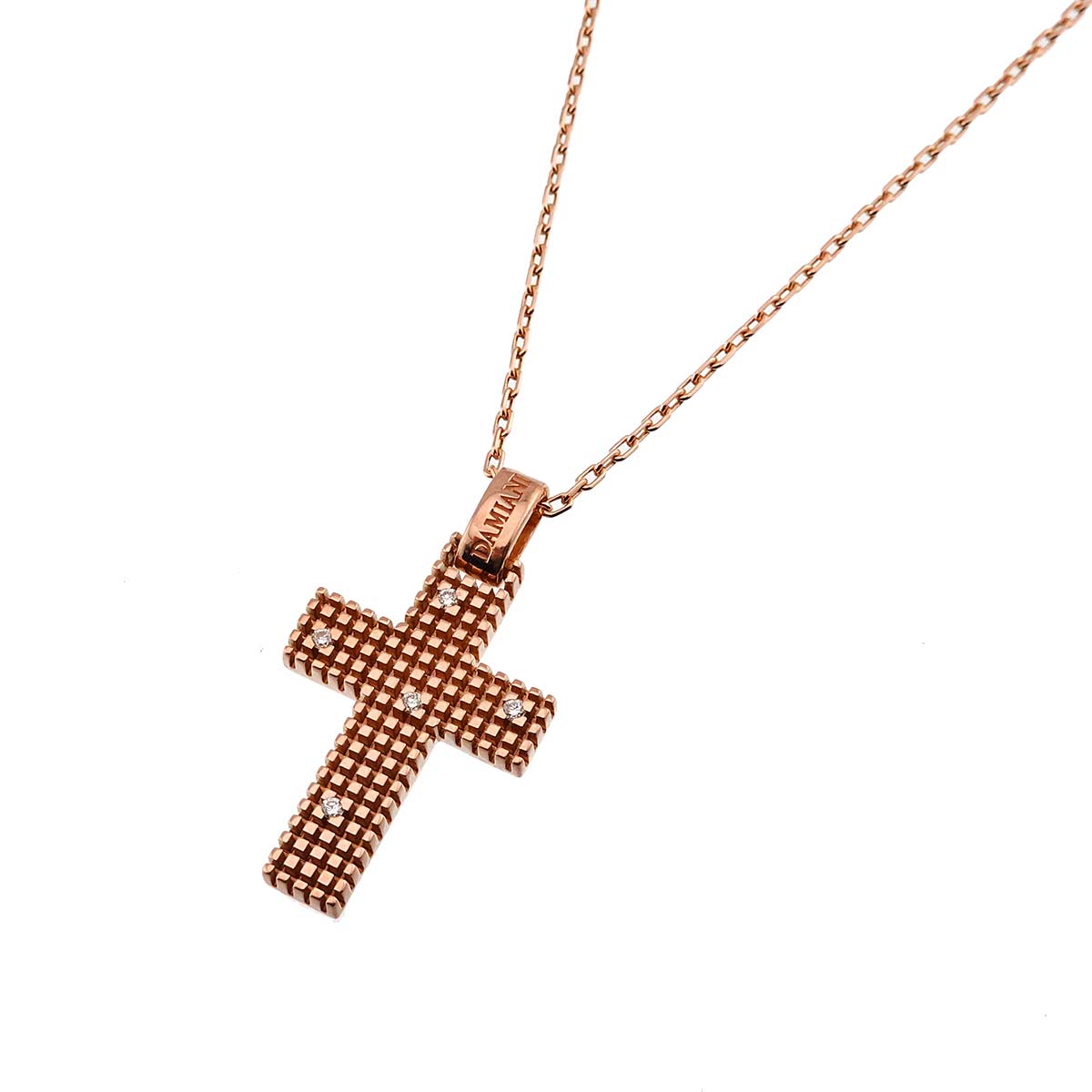 METROPOLITAN DREAM Cross Diamond Necklace 18K PG 750