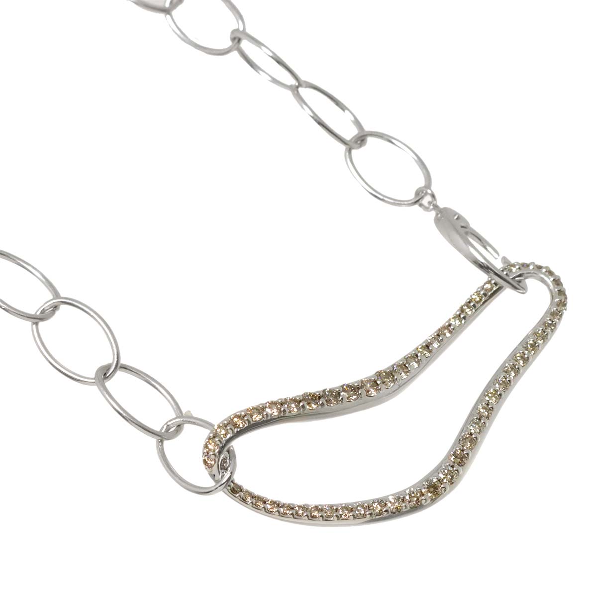 BrownDiamond 1.30ct Necklace 18K White Gold 750