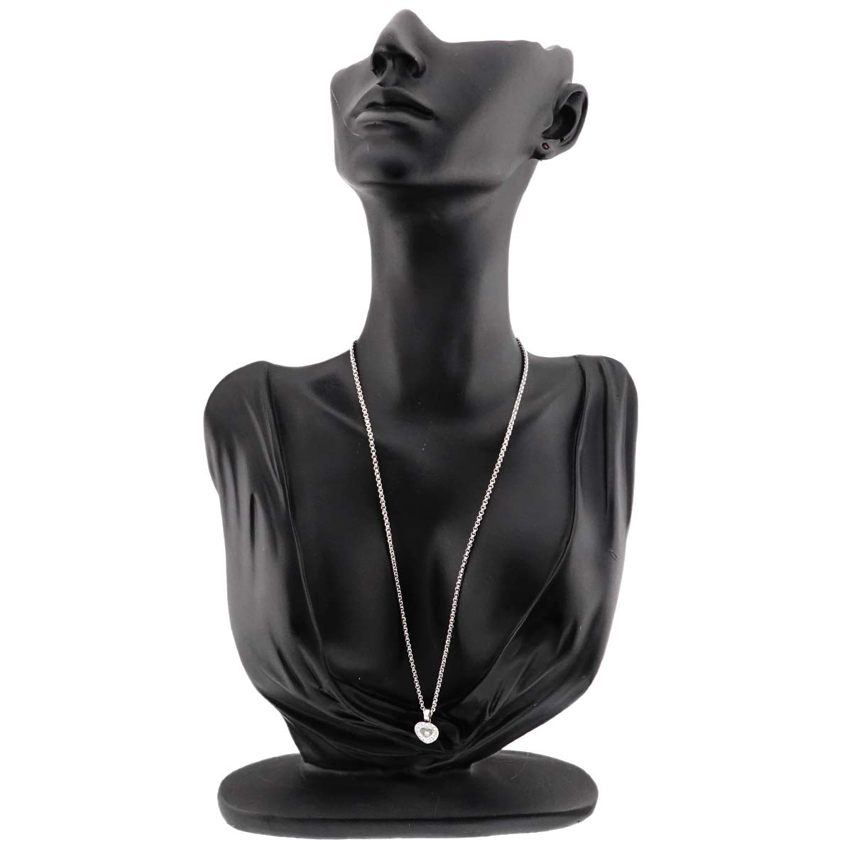 Happy Diamond Heart Necklace 18K White Gold 750