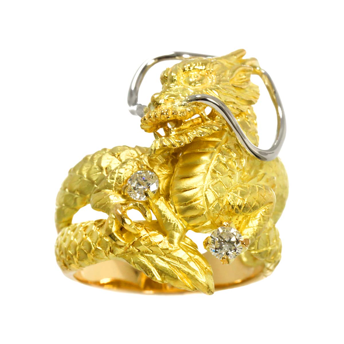 Diamond 0.20ct Ring 18K YG Yellow Gold Pt 750 6.75-7.25(US)