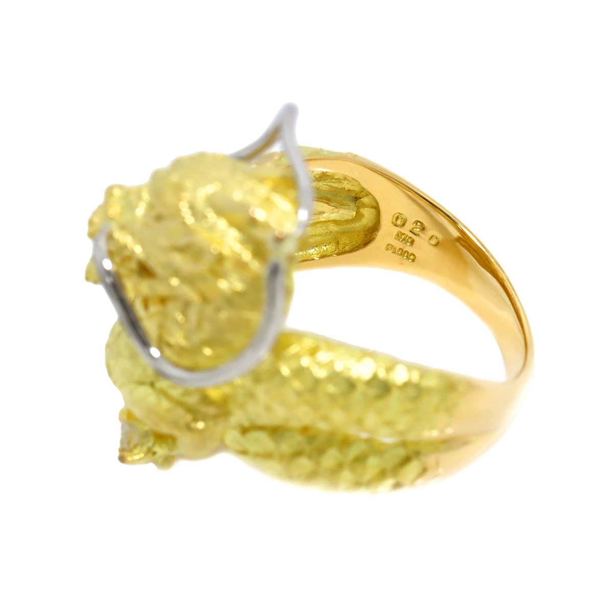 Diamond 0.20ct Ring 18K YG Yellow Gold Pt 750 6.75-7.25(US)