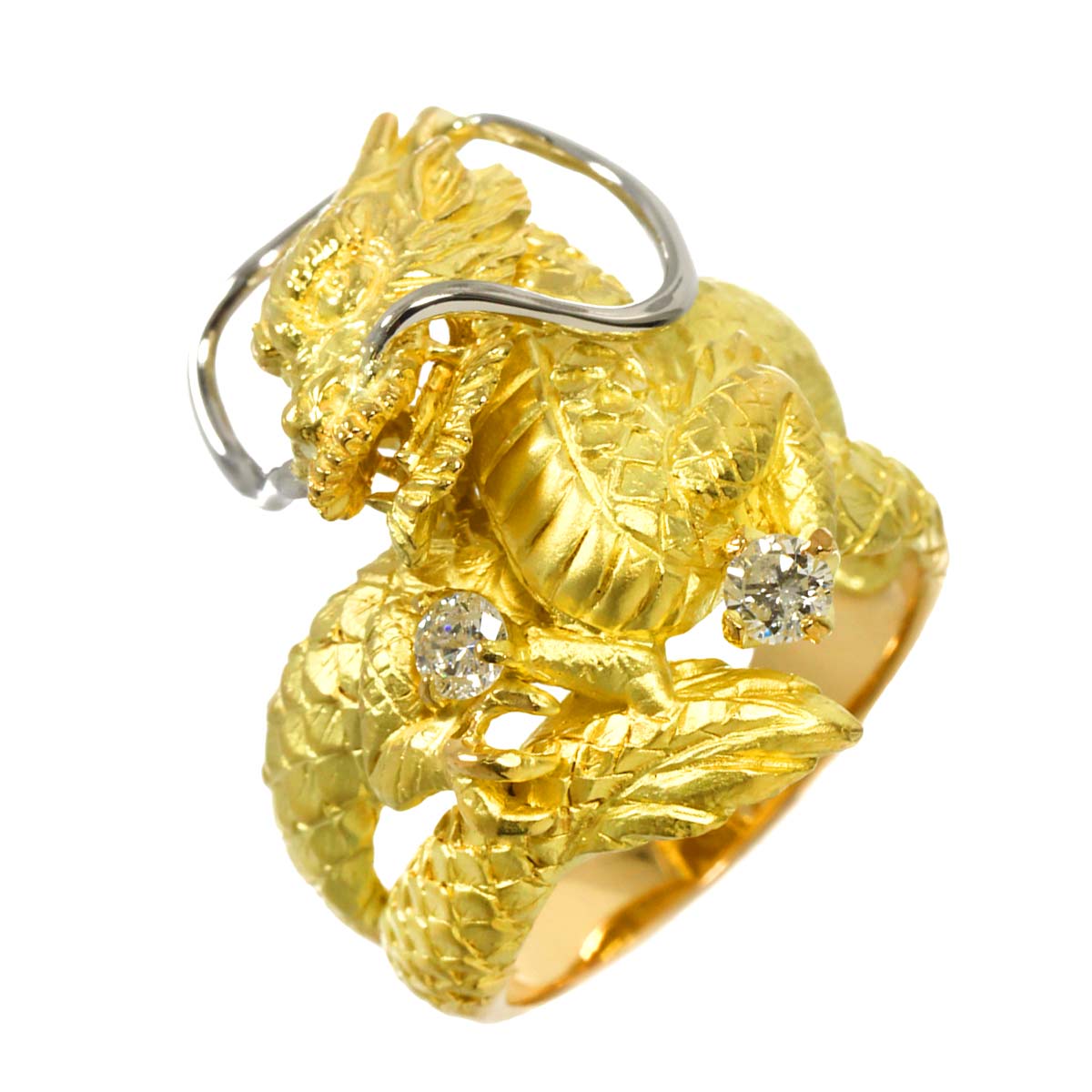 Diamond 0.20ct Ring 18K YG Yellow Gold Pt 750 6.75-7.25(US)