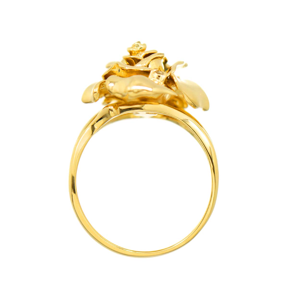 Diamond 0.04ct Ring 18K YG Yellow Gold 750 6.25-6.5(US)