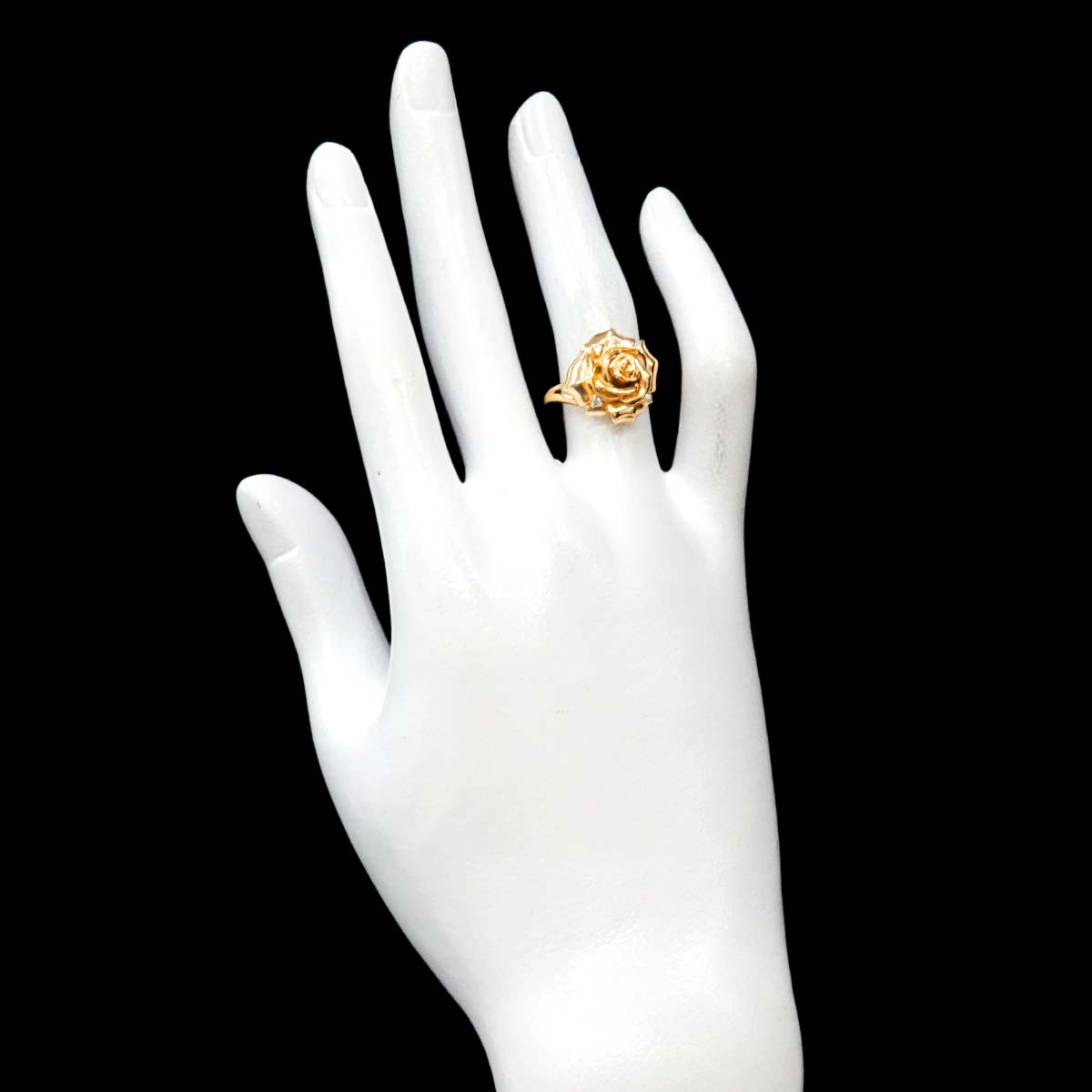 Diamond 0.04ct Ring 18K YG Yellow Gold 750 6.25-6.5(US)
