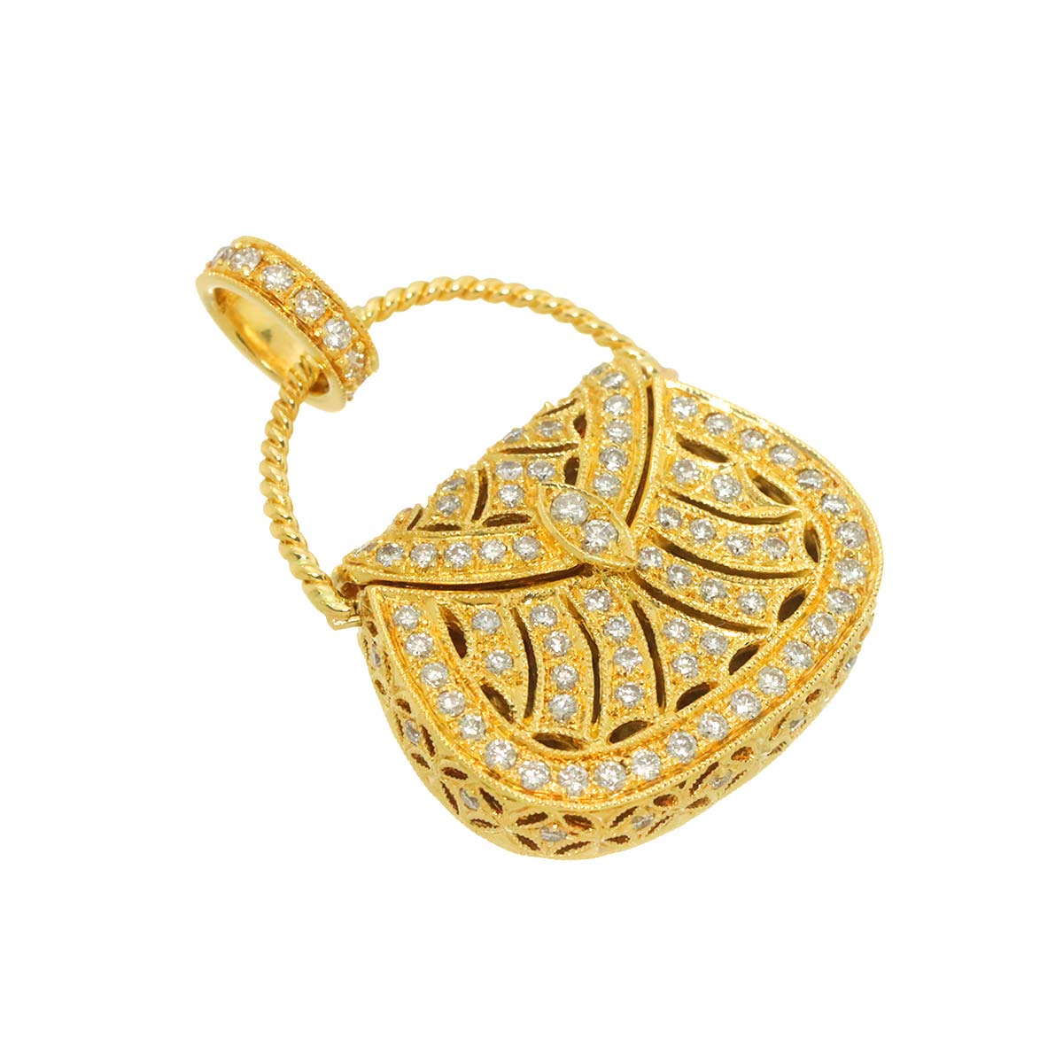Diamond 1.00ct Pendant 18K YG Yellow Gold 750