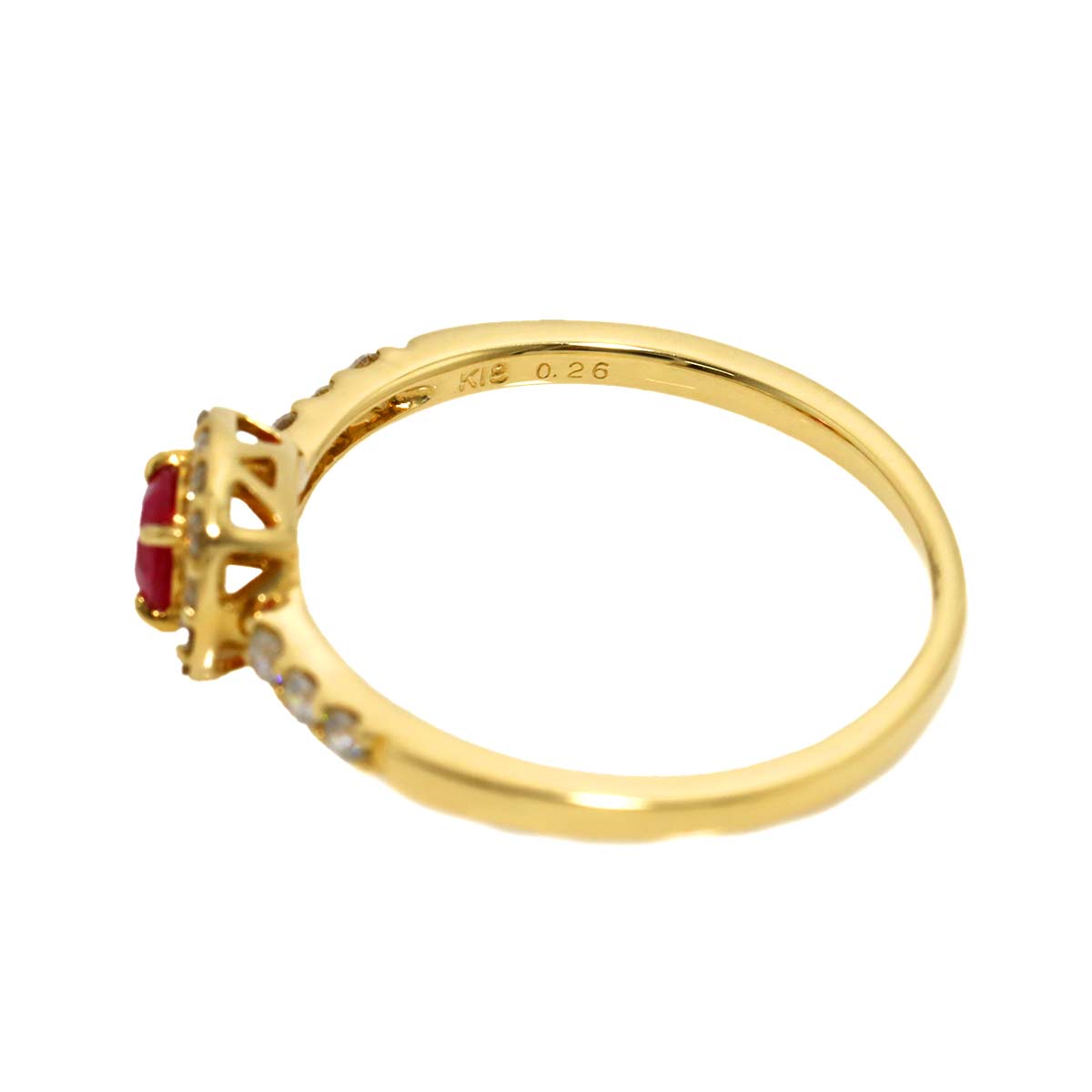 Ruby 0.26ct Diamond 0.19ct Ring 18K YG size6(US)