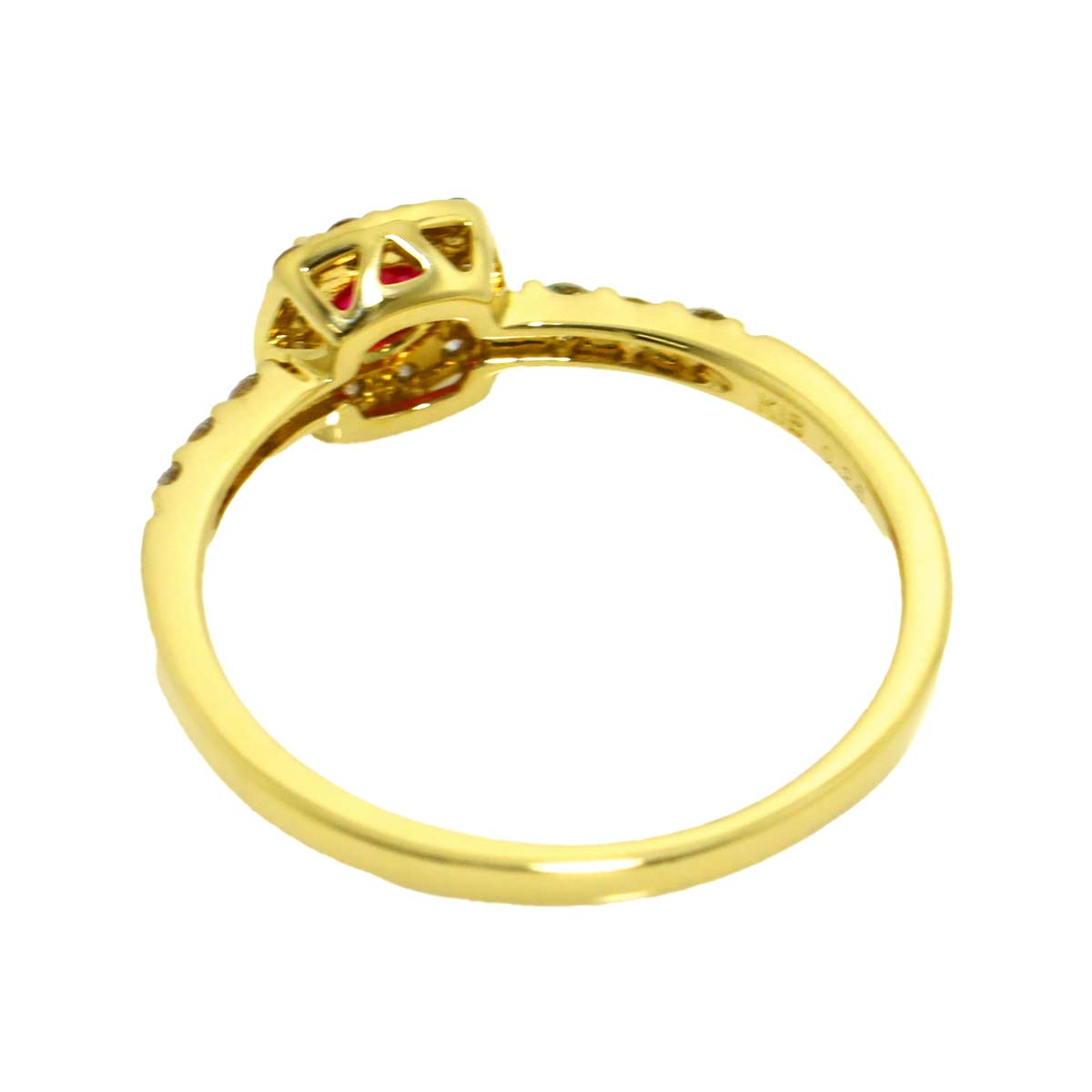 Ruby 0.26ct Diamond 0.19ct Ring 18K YG size6(US)