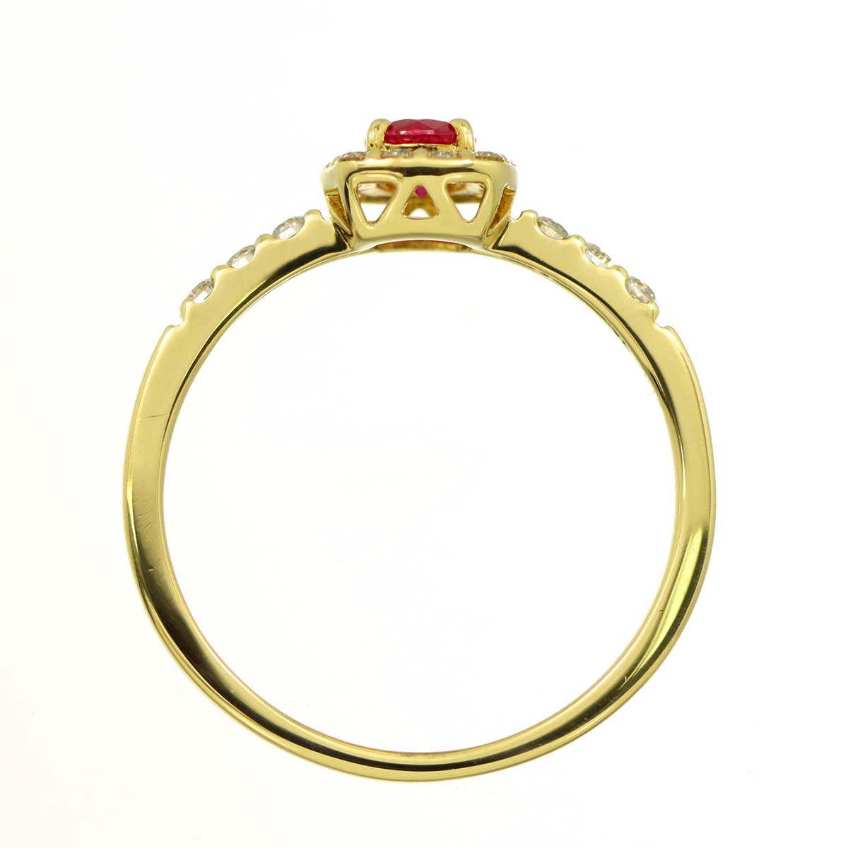 Ruby 0.26ct Diamond 0.19ct Ring 18K YG size6(US)