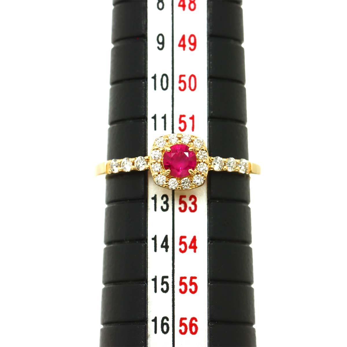 Ruby 0.26ct Diamond 0.19ct Ring 18K YG size6(US)