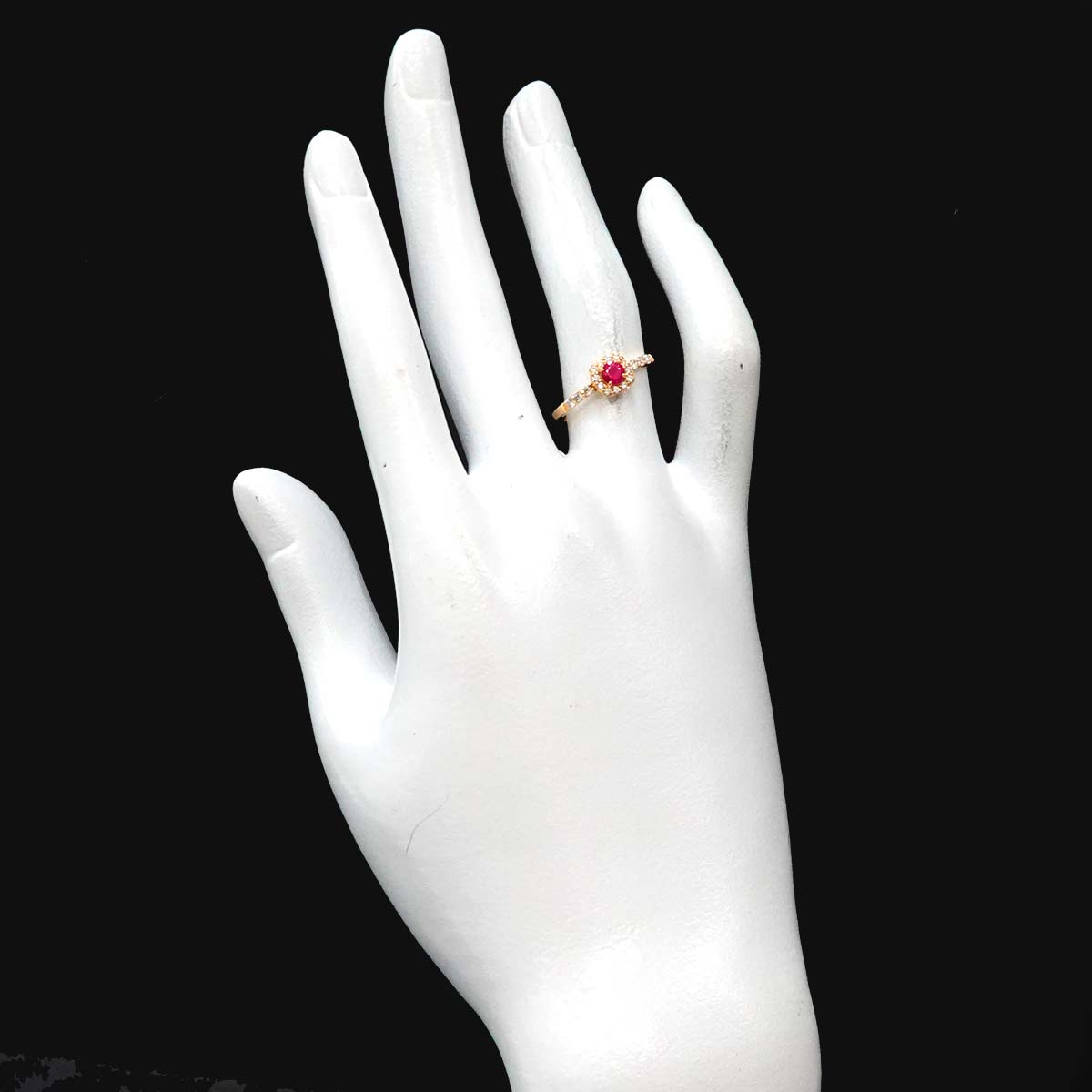 Ruby 0.26ct Diamond 0.19ct Ring 18K YG size6(US)