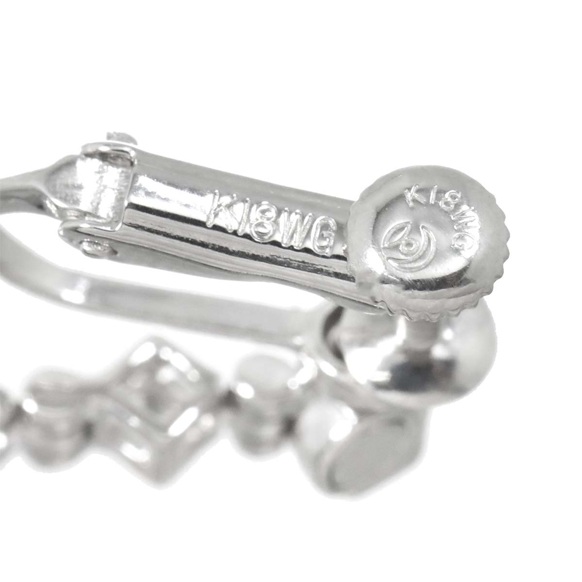 Baby Pearl 3.8mm Earrings Clip on 18K WG White Gold 750