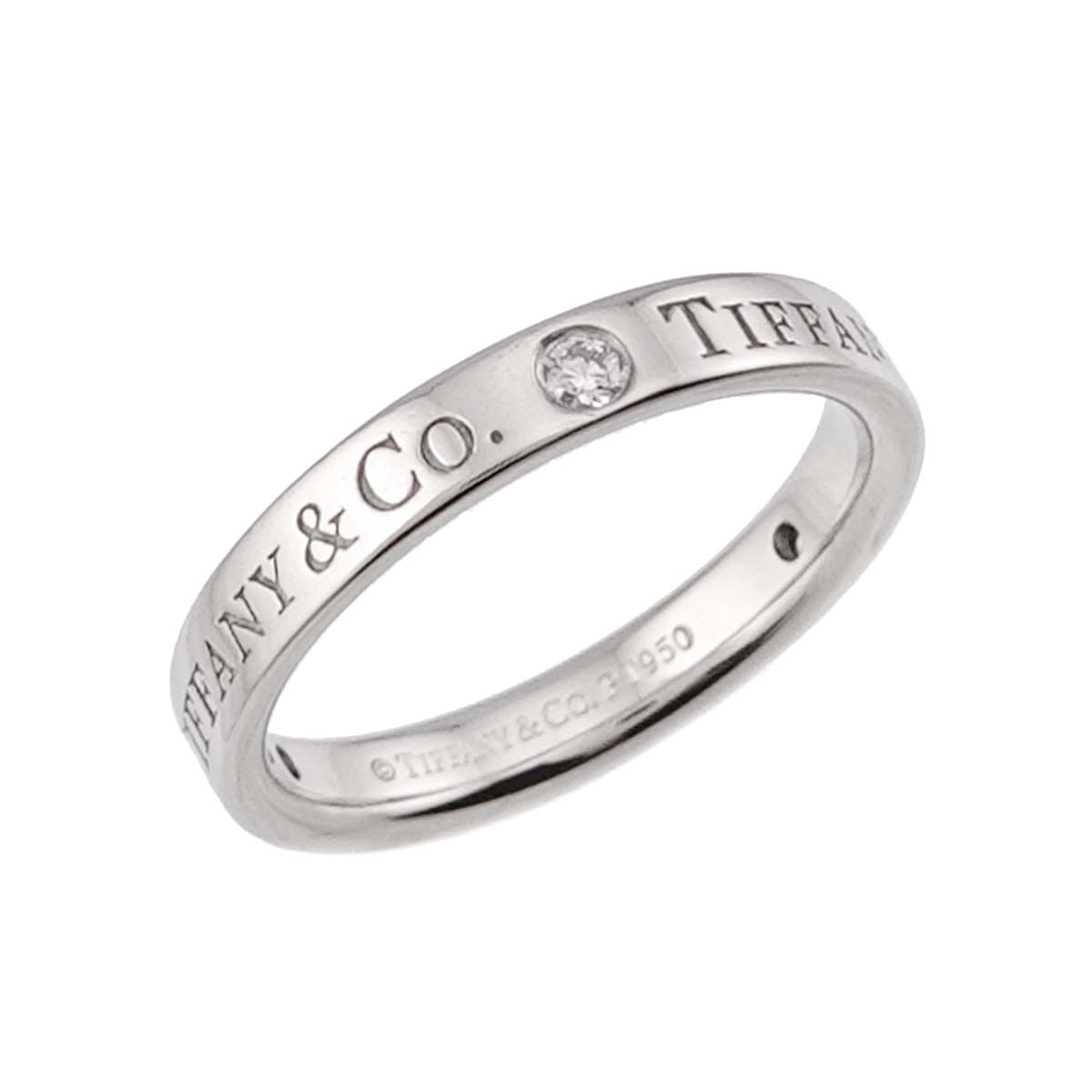 Flat Band Ring Diamond 3P Platinum Size4.5(US)