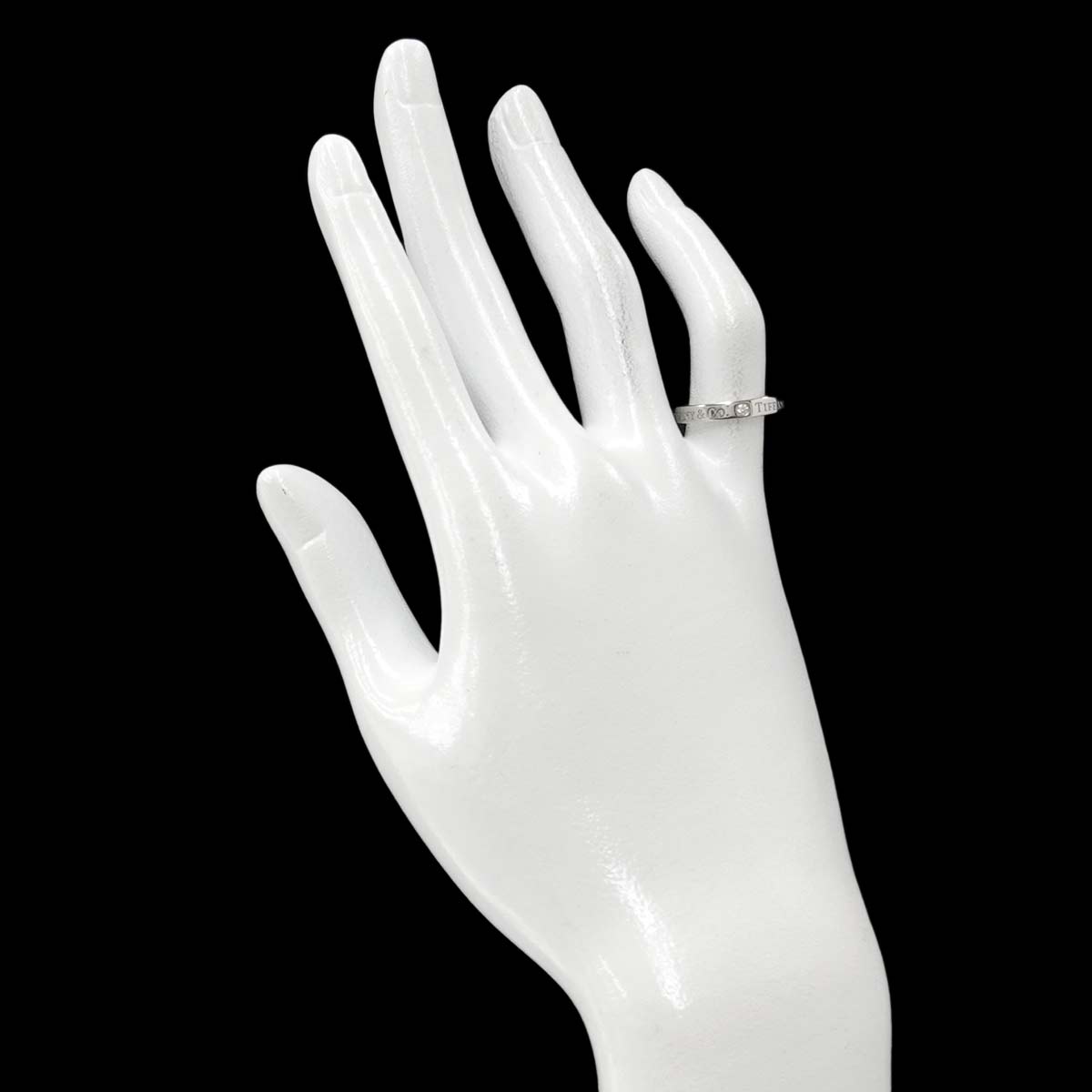 Flat Band Ring Diamond 3P Platinum Size4.5(US)