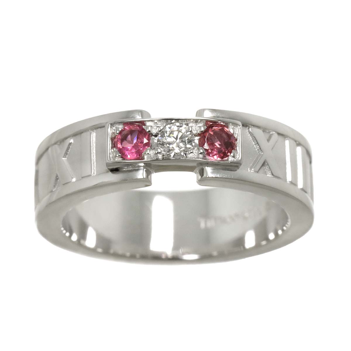 Atlas Tourmaline Diamond Ring 18K WG 750 size4.75-5(US)