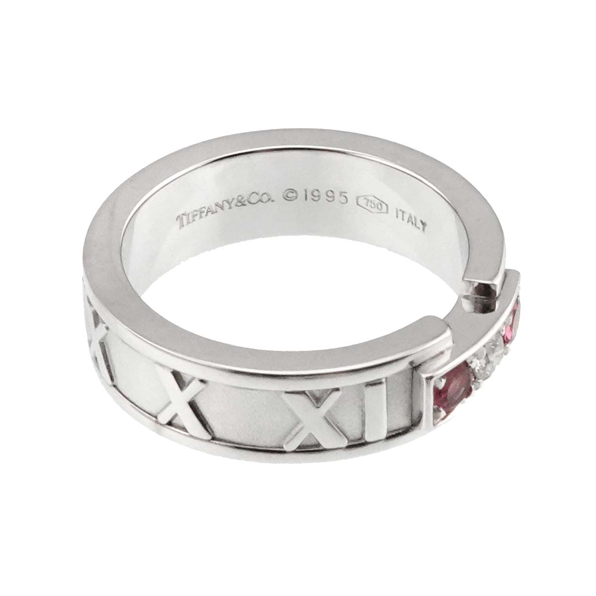 Atlas Tourmaline Diamond Ring 18K WG 750 size4.75-5(US)