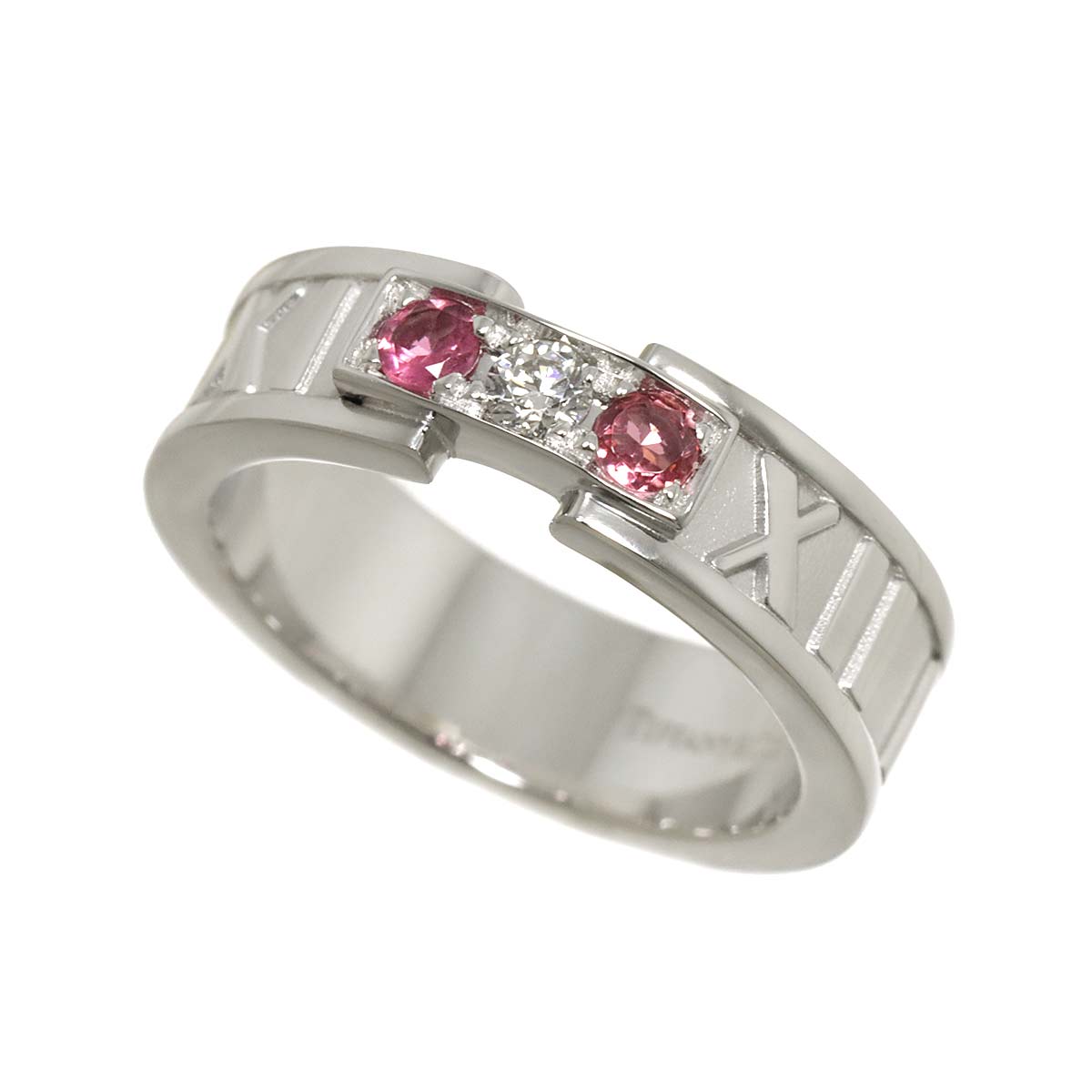 Atlas Tourmaline Diamond Ring 18K WG 750 size4.75-5(US)