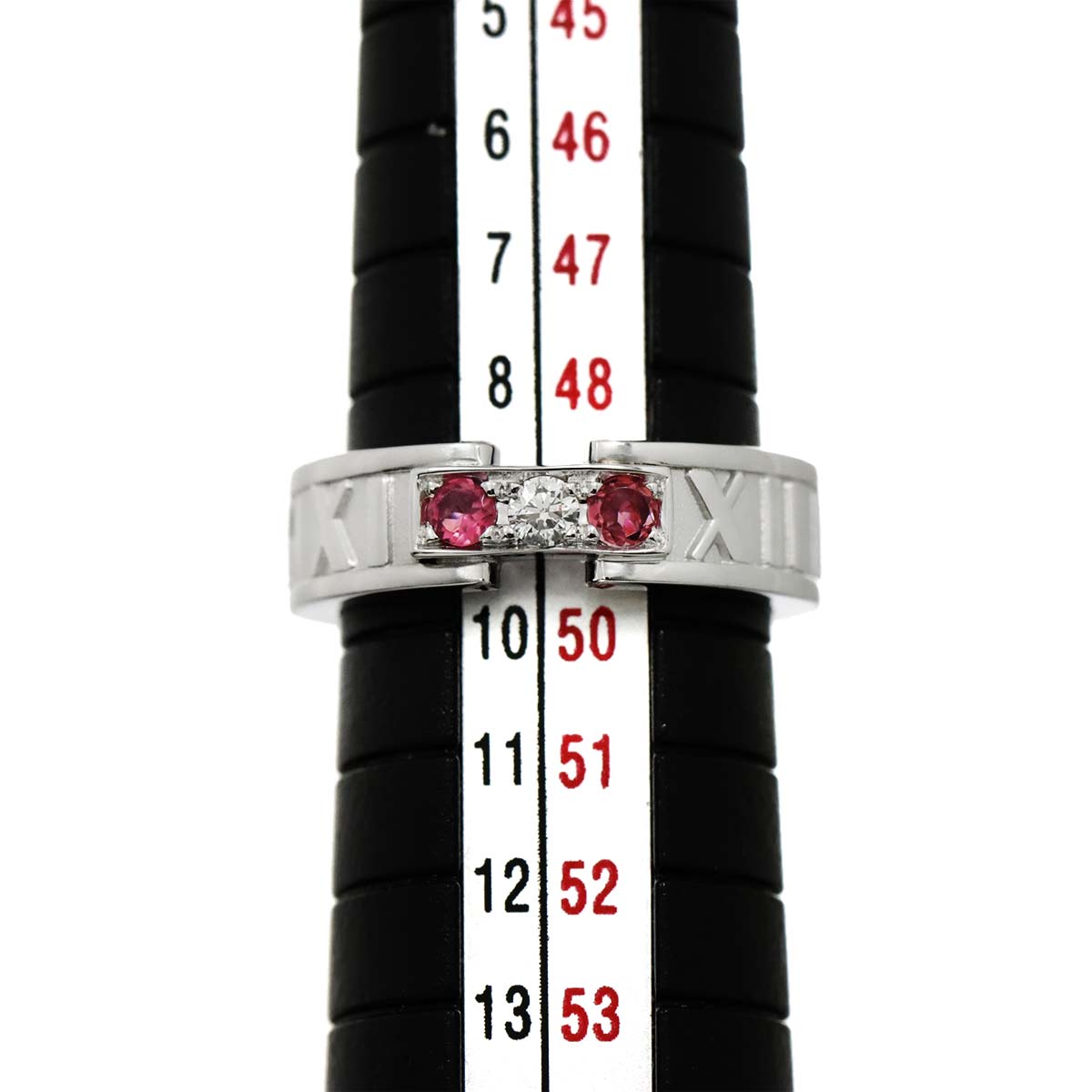 Atlas Tourmaline Diamond Ring 18K WG 750 size4.75-5(US)