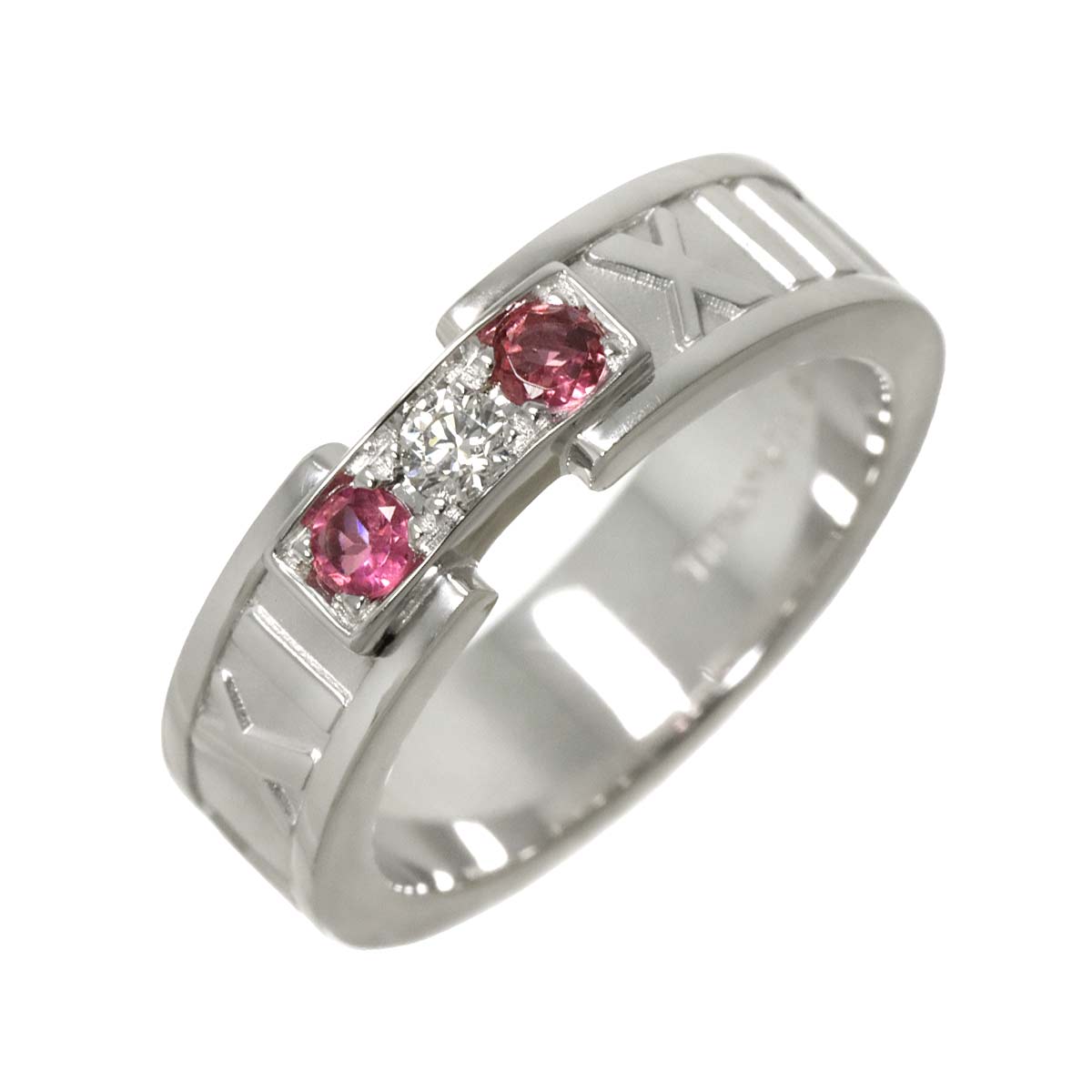 Atlas Tourmaline Diamond Ring 18K WG 750 size4.75-5(US)