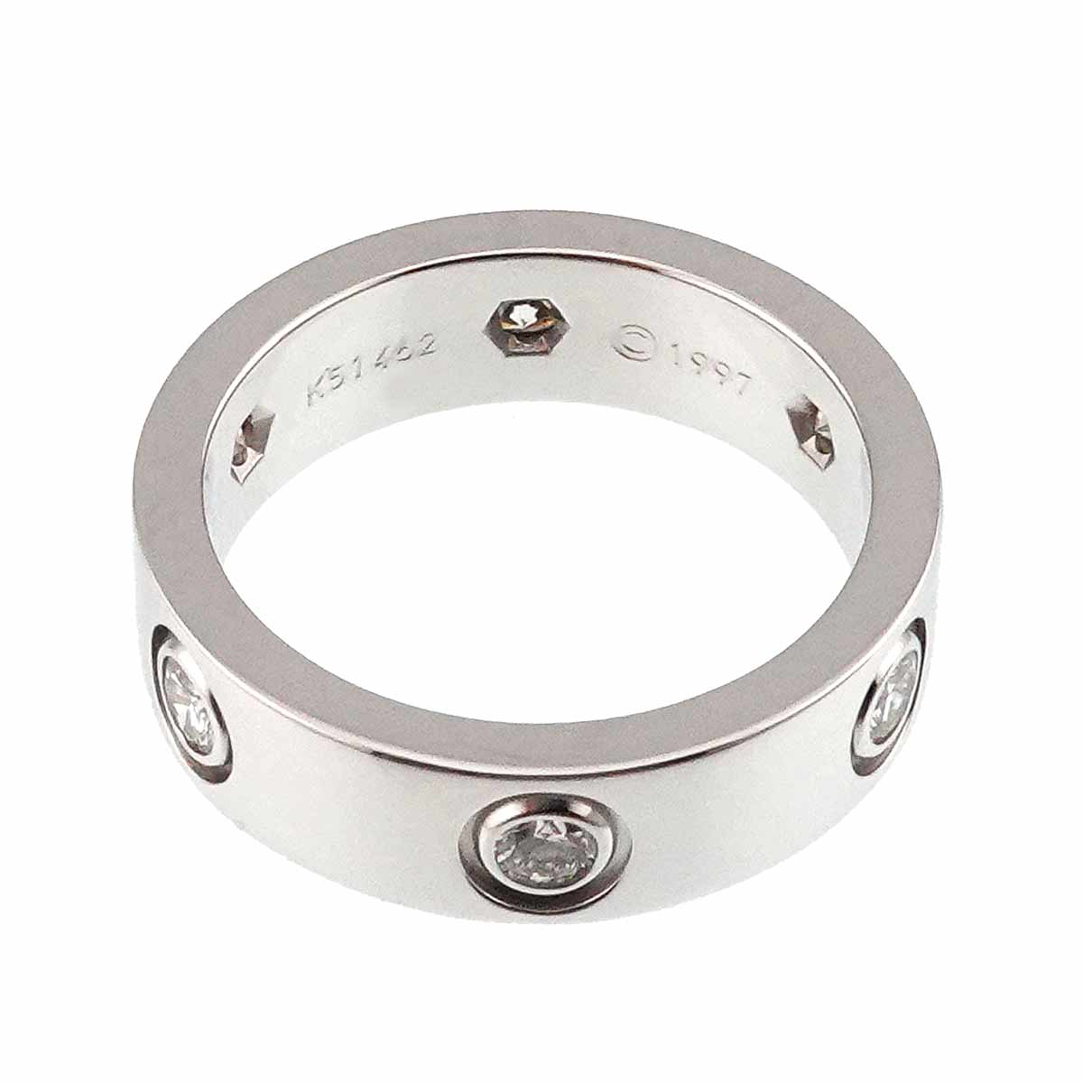 Love Ring Full Diamond 18K White Gold size51 5.5-5.75(US)