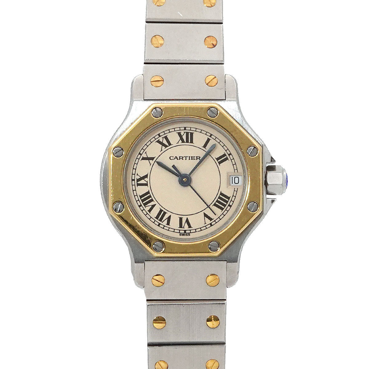 Santos Octagon SM W2001683 YG Quartz cream Dial Ladies