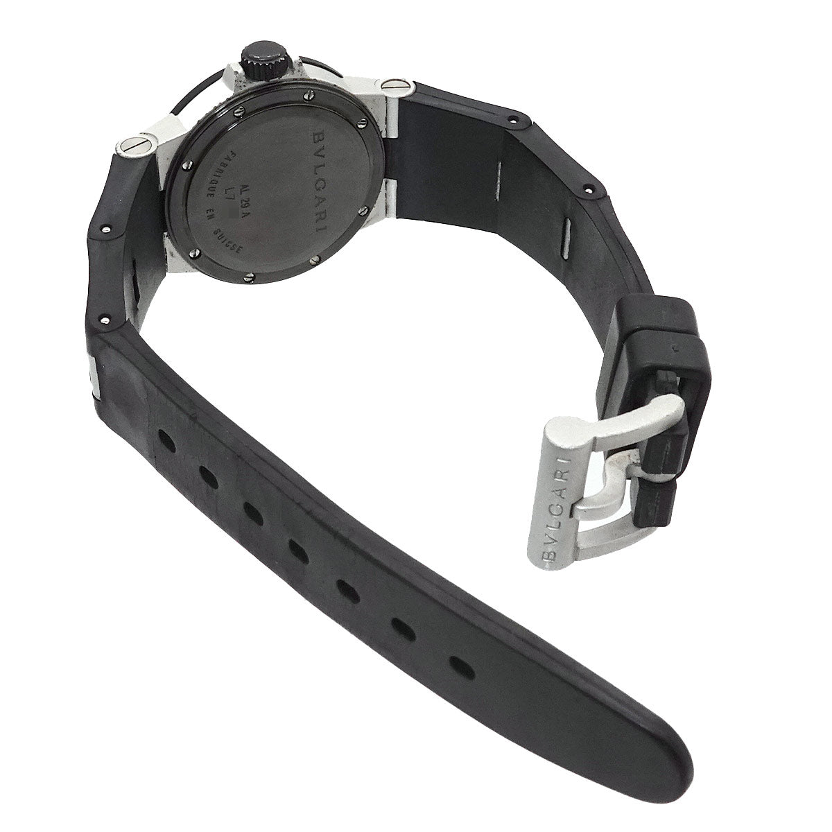 Aluminum AL29A Date Quartz Silver Dial Ladies Rubber Belt