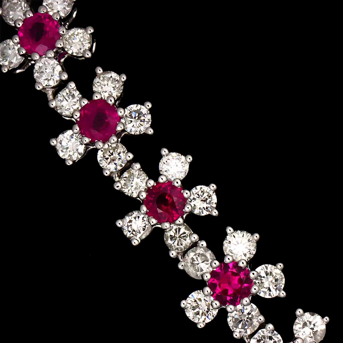 Ruby 7.54ct Diamond 9.60ct Necklace 18K WG White Gold 750