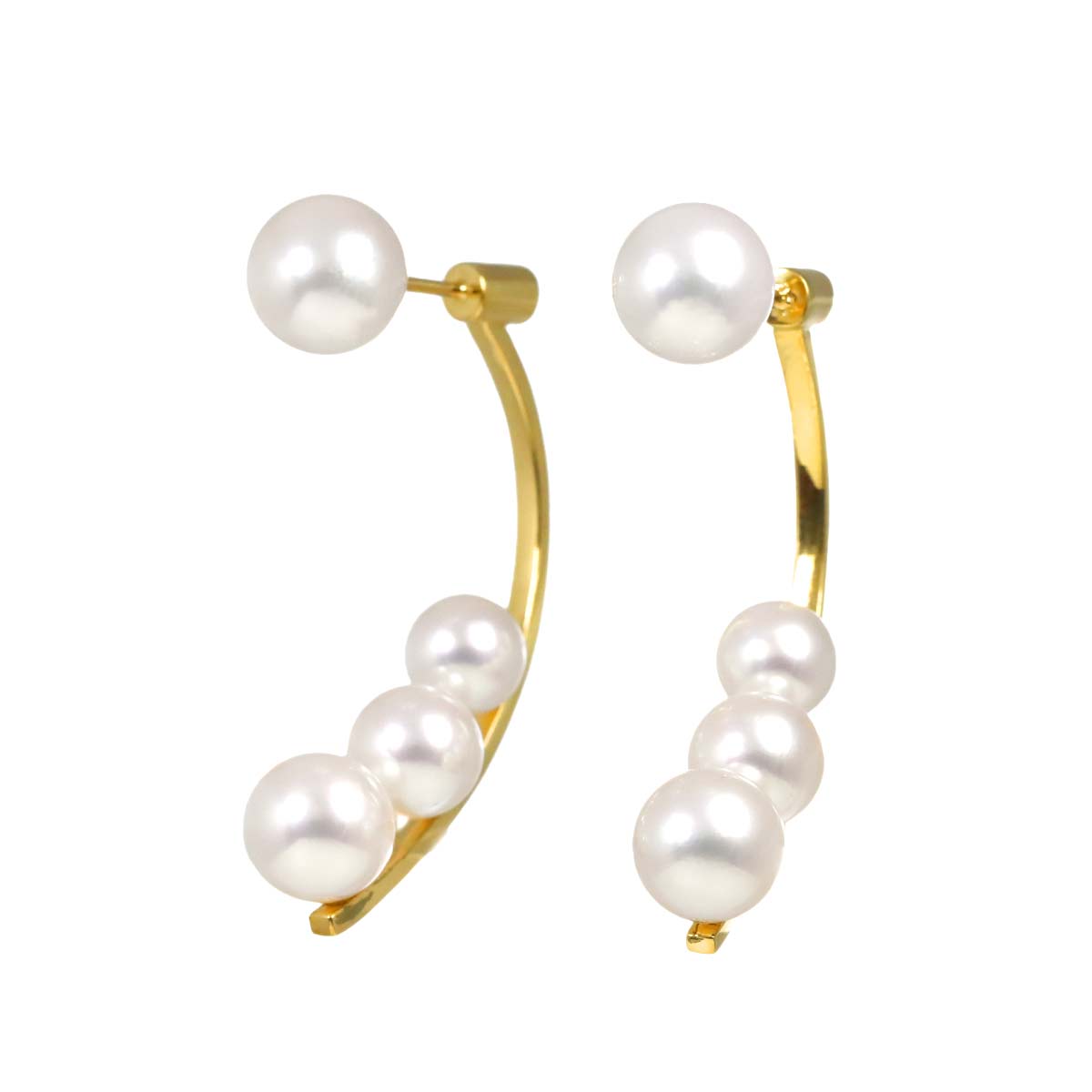 Akoya Pearl 6.0-7.9mm Earrings Pierced 18K YG 750