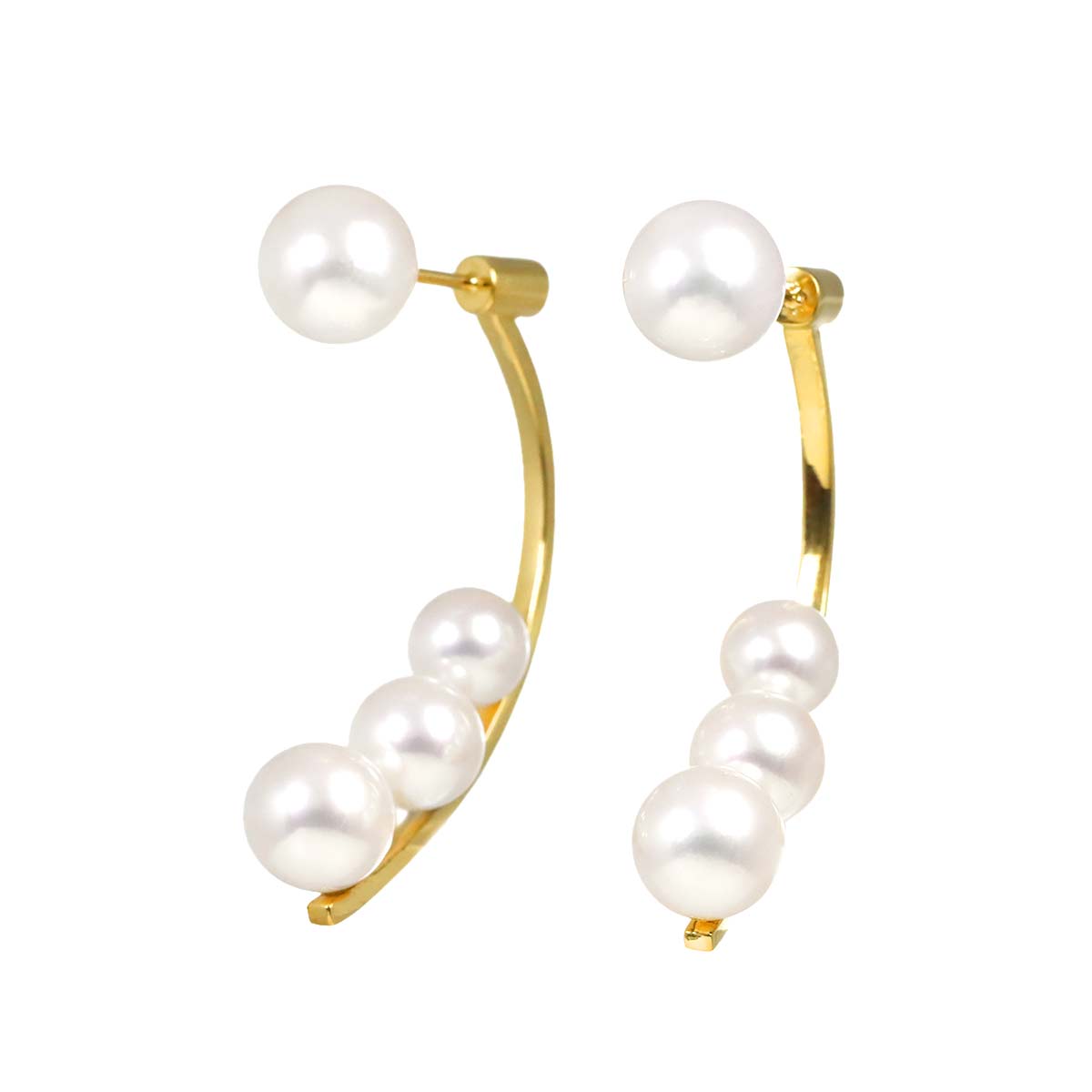 Akoya Pearl 6.0-7.9mm Earrings Pierced 18K YG 750