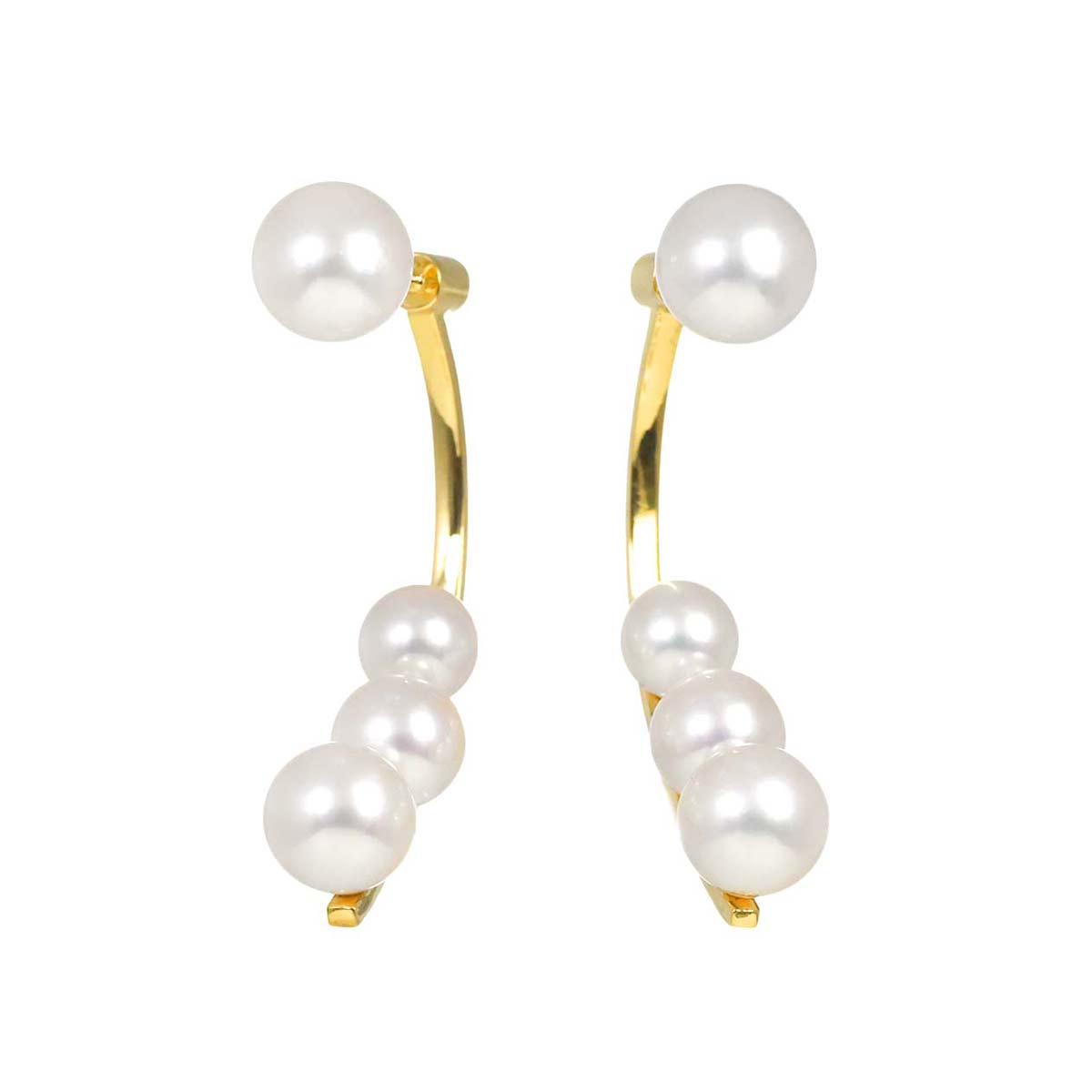 Akoya Pearl 6.0-7.9mm Earrings Pierced 18K YG 750