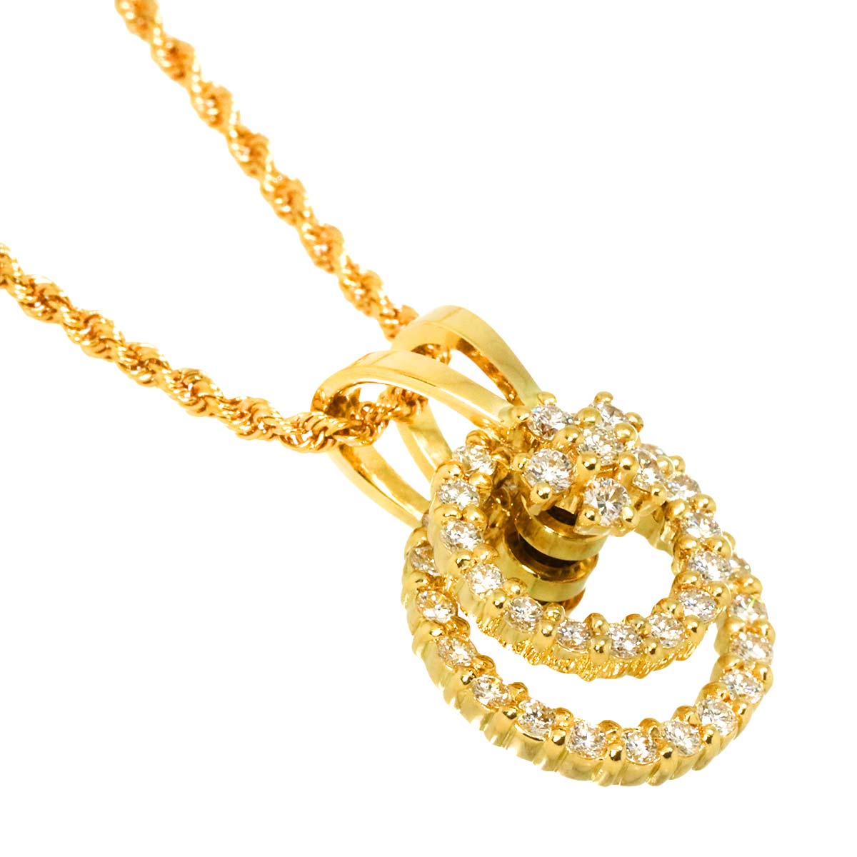 Diamond Necklace 18K Yellow Gold 750