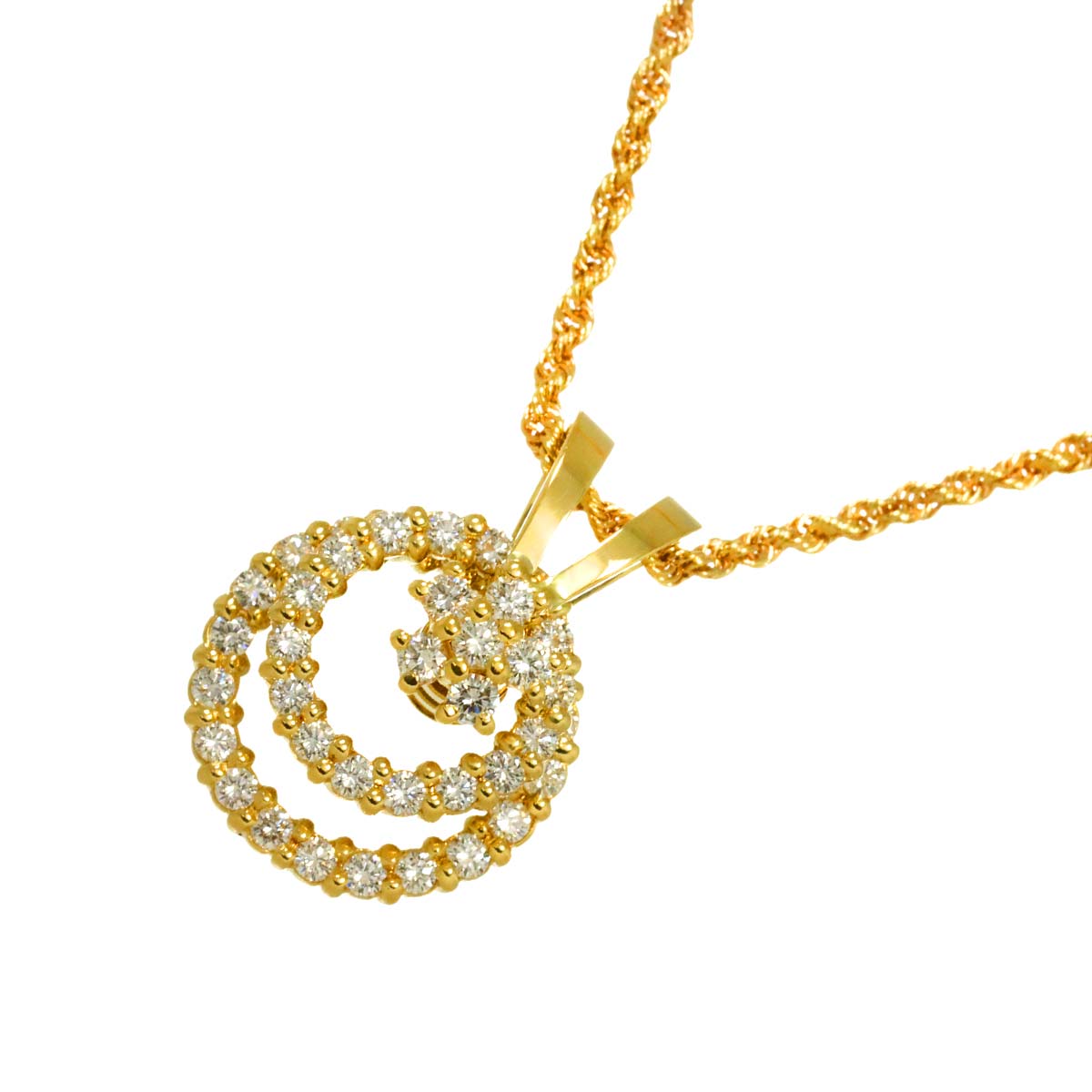 Diamond Necklace 18K Yellow Gold 750