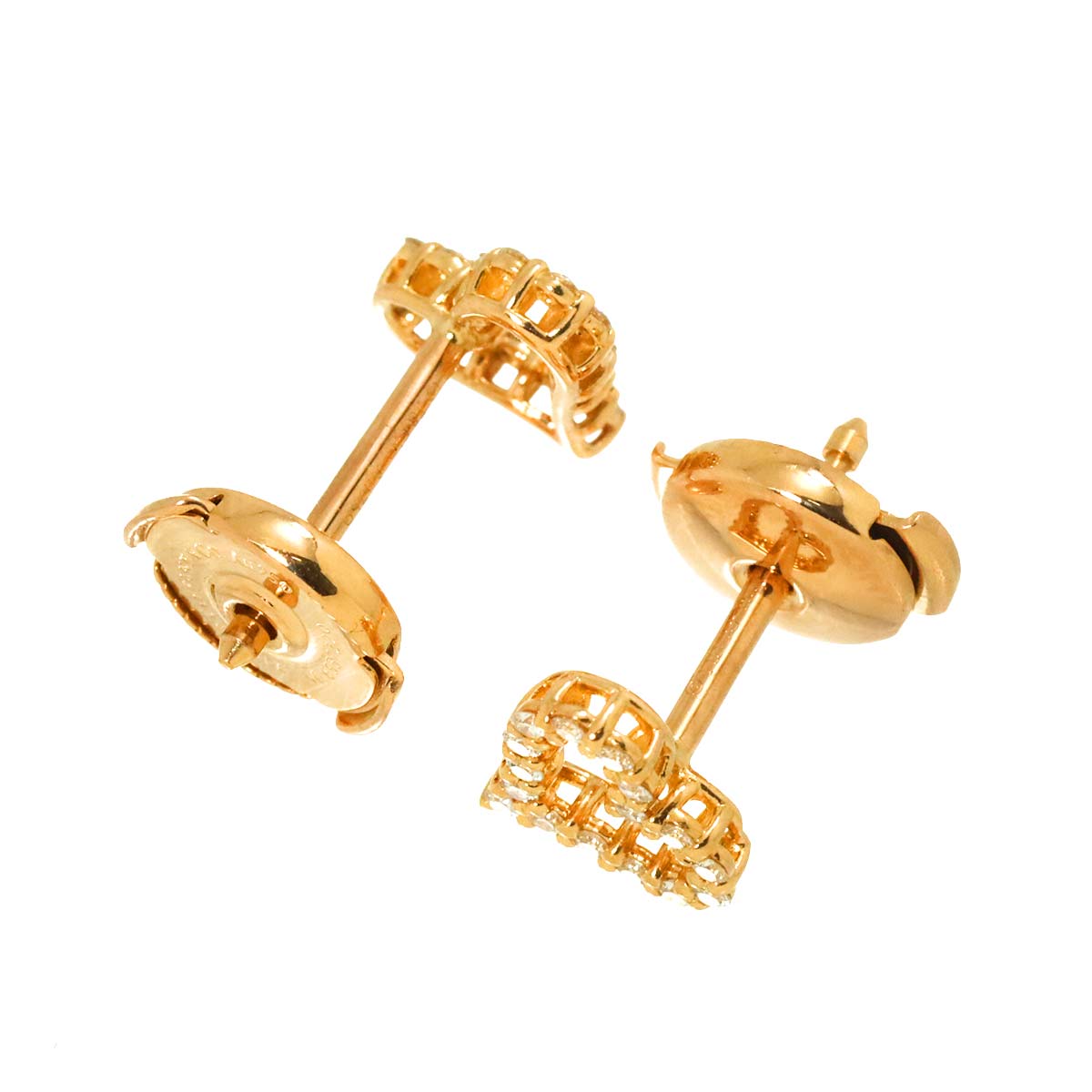 Sentimental Heart Diamond Earrings Pierced 18K PG 750