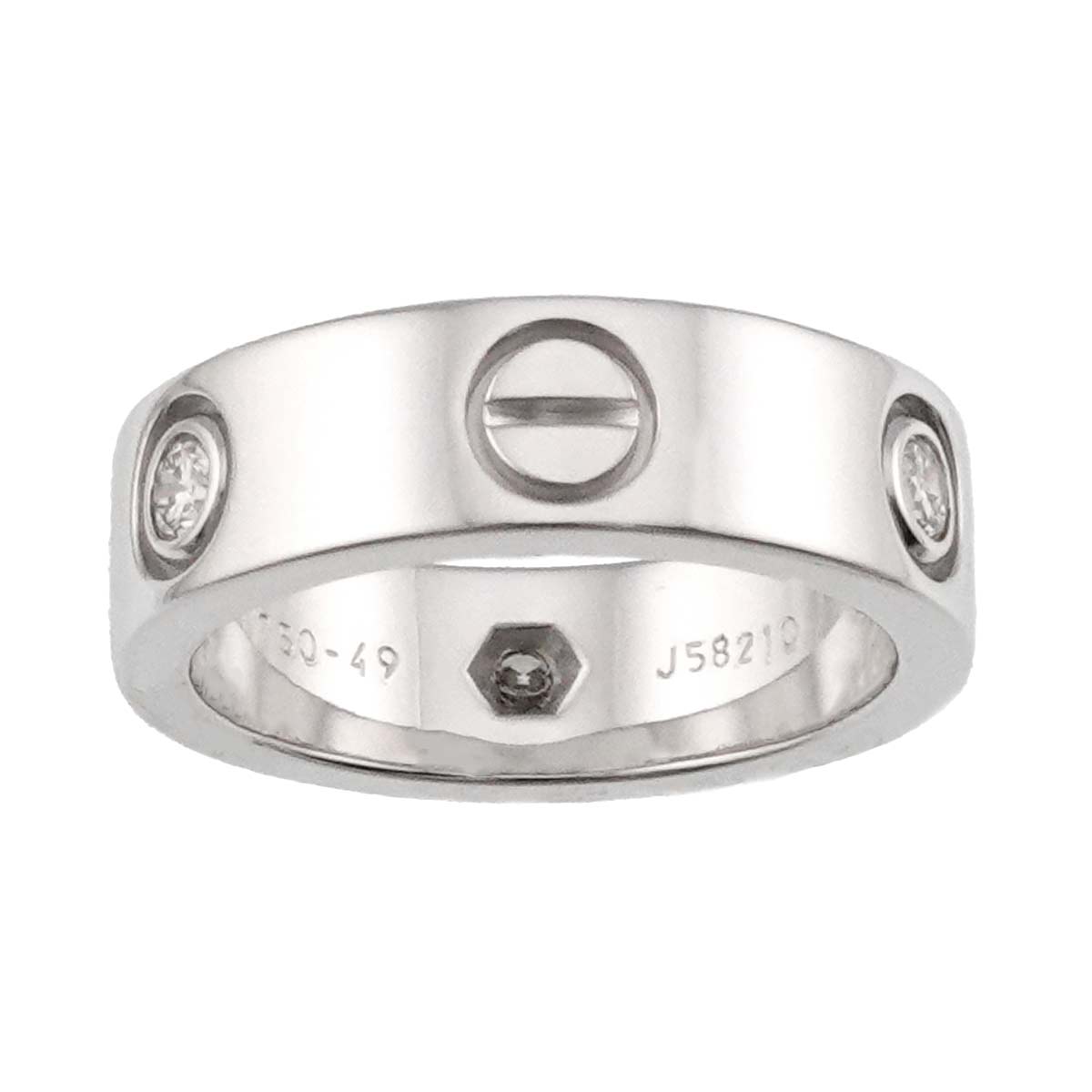 Love Ring Diamond 3P 18K White Gold 750 size49 4.5-4.75(US)