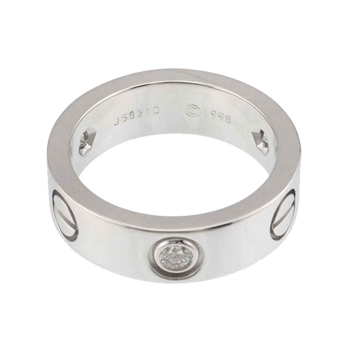 Love Ring Diamond 3P 18K White Gold 750 size49 4.5-4.75(US)