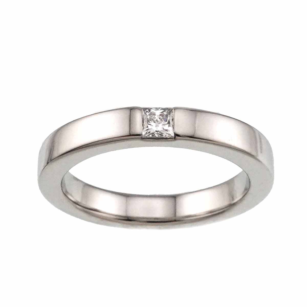 Princess Diamond Ring Pt Platinum size4-4.5(US)