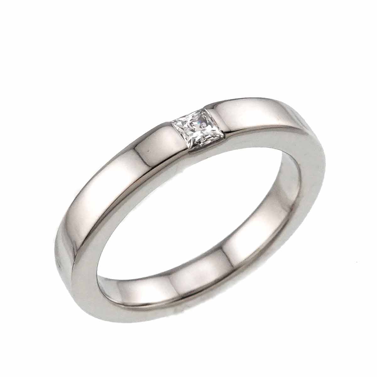 Princess Diamond Ring Pt Platinum size4-4.5(US)