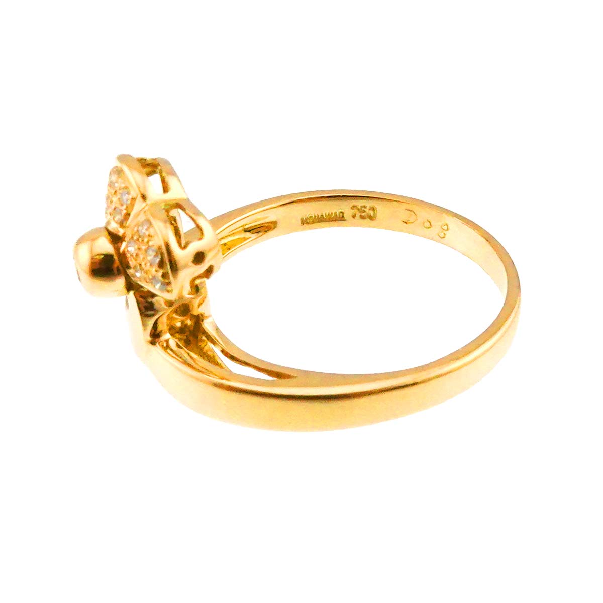 Diamond Ring 18K YG 750 Size5.5-5.75(US)