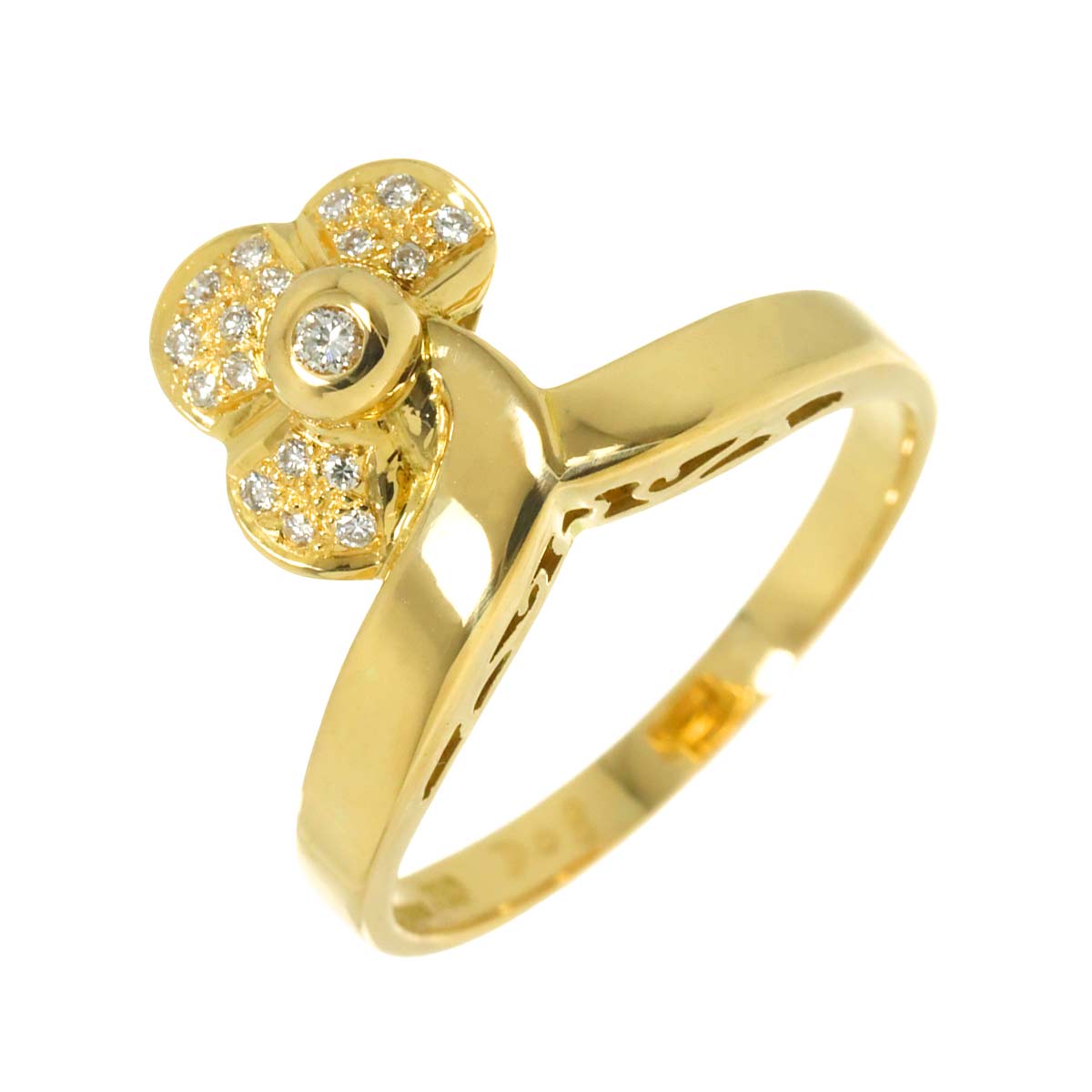 Diamond Ring 18K YG 750 Size5.5-5.75(US)