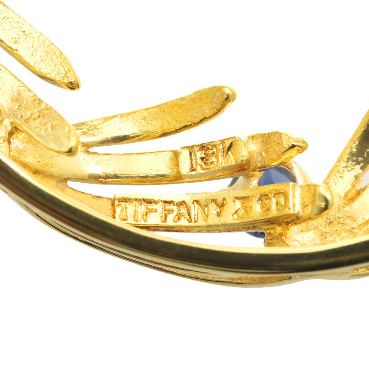 Sapphire Brooch 18K Yellow Gold 750