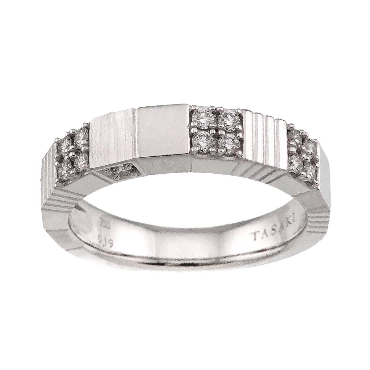 Diamond 0.19ct Ring 18K White Gold 750 Size6-6.25(US)