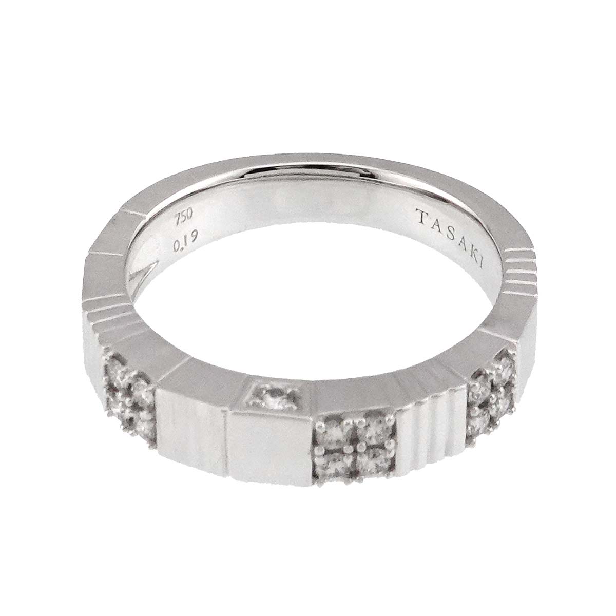 Diamond 0.19ct Ring 18K White Gold 750 Size6-6.25(US)